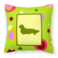 Carolines Treasures CK1132PW1414 Dachshund Decorative Canvas Fabric Pillow, Large, Multicolor
