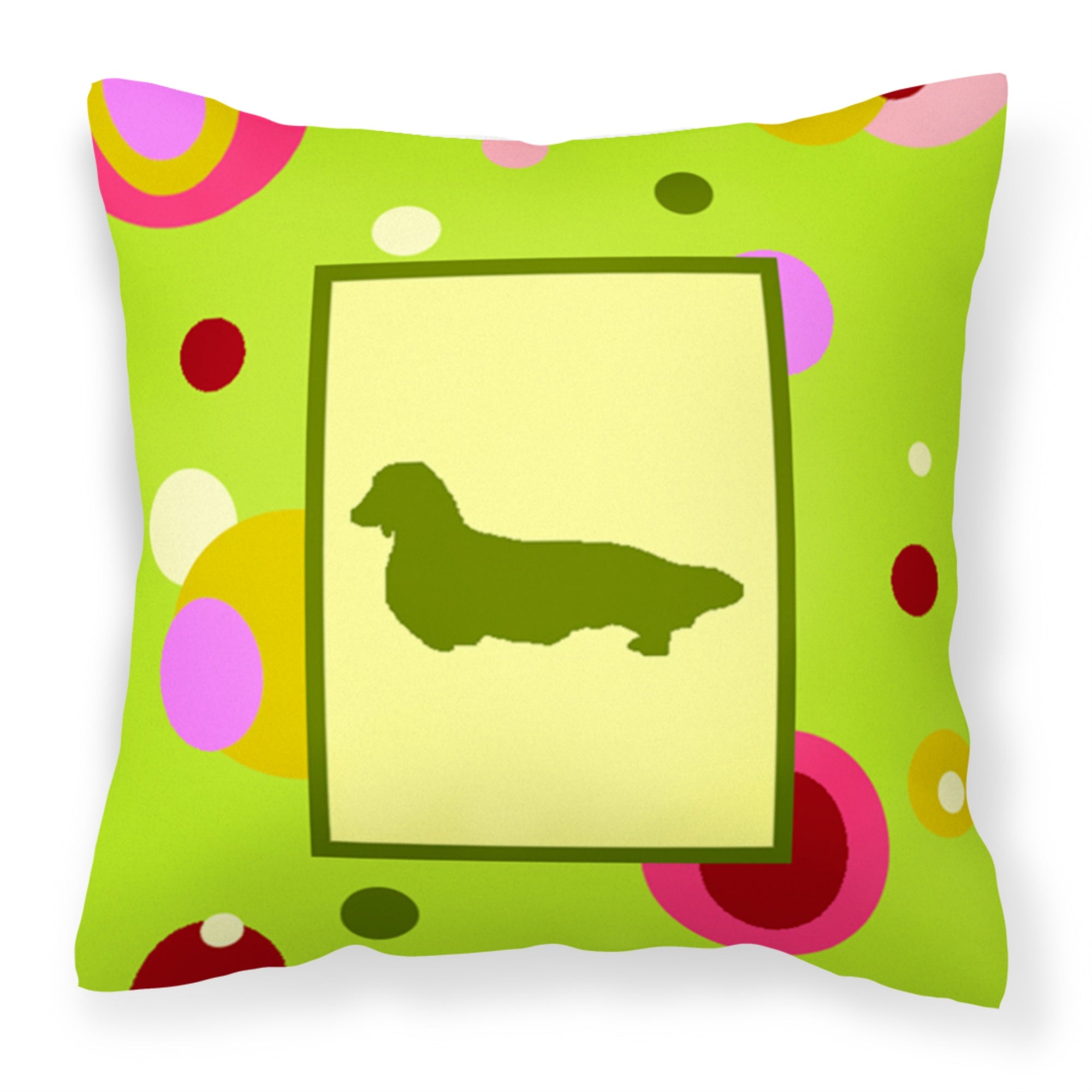 Carolines Treasures CK1132PW1414 Dachshund Decorative Canvas Fabric Pillow, Large, Multicolor