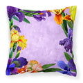 Carolines Treasures CK1697PW1818 Irises Fabric Decorative Pillow patio-furniture-pillows, Multicolor