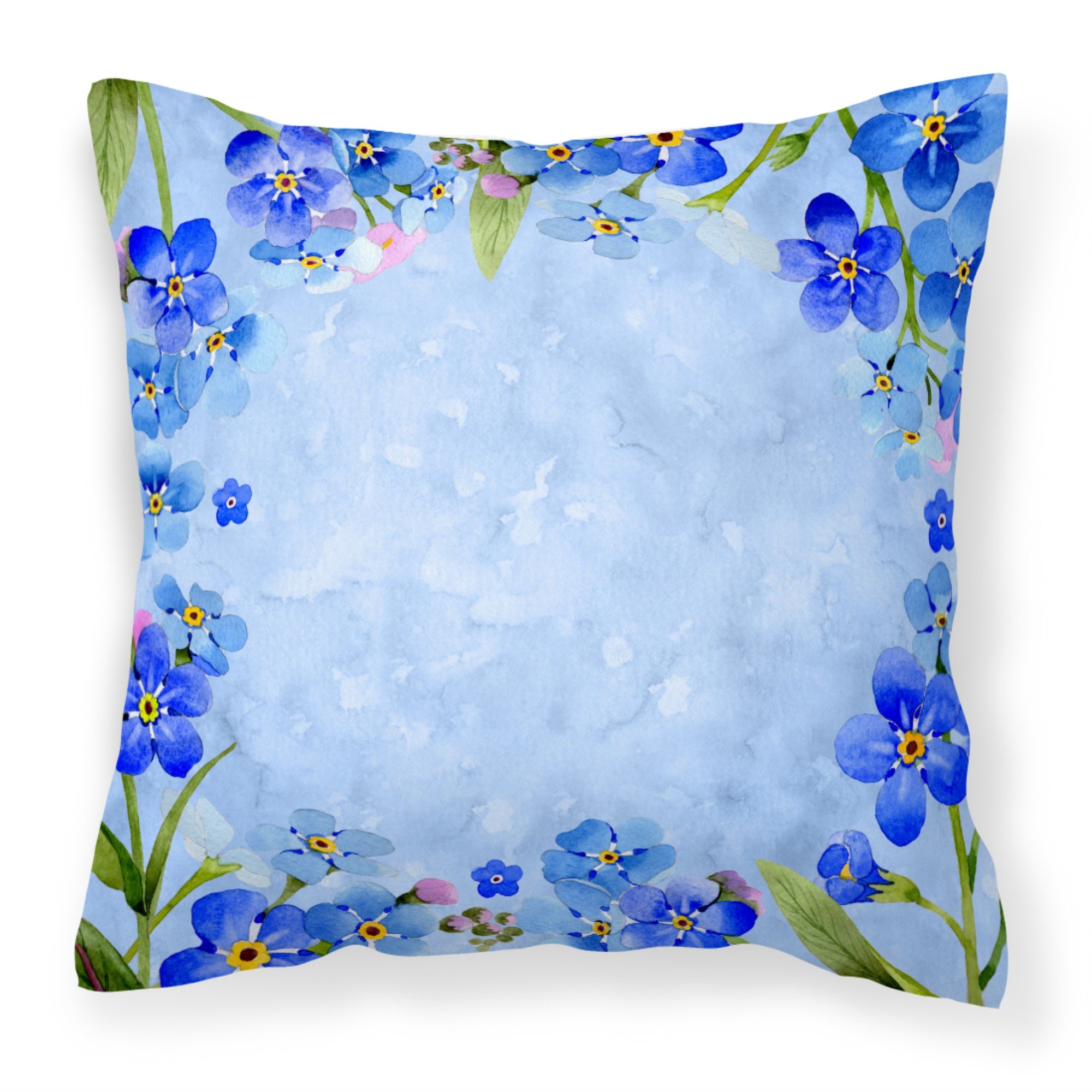 Carolines Treasures CK1703PW1818 Myosotis flowers Fabric Decorative Pillow patio-furniture-pillows, Multicolor