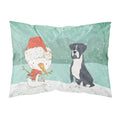 Carolines Treasures Snowman Black Boxer Christmas Fabric Standard Pillowcase