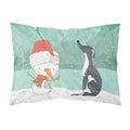 Carolines Treasures Snowman Black Greyhound Christmas Fabric Standard Pillowcase