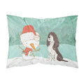 Carolines Treasures Snowman Brown English Springer Spaniel Christmas Fabric Standard Pillowcase
