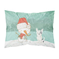 Carolines Treasures White Black Terrier Snowman Christmas Fabric Standard Pillowcase