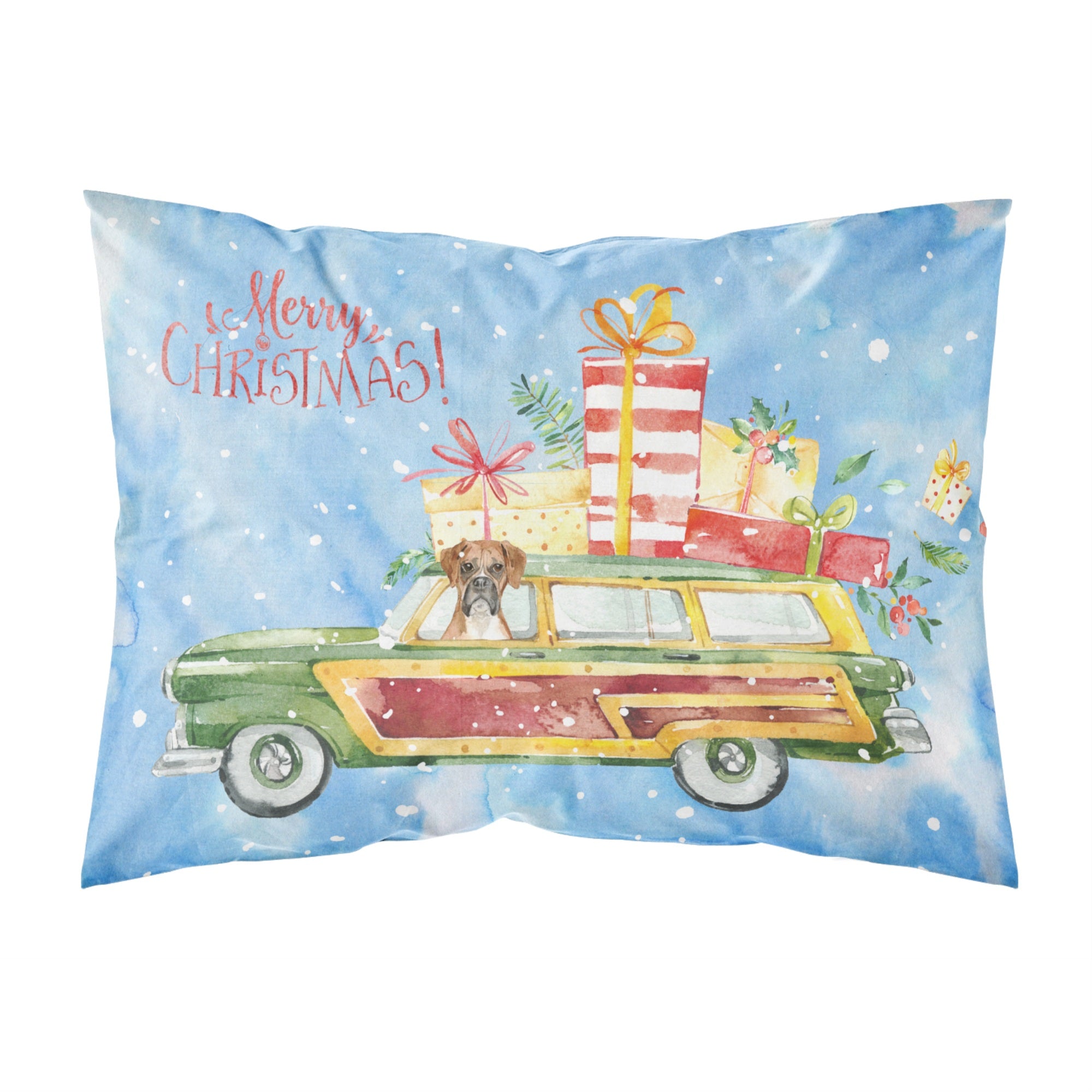 Merry Christmas Boxer Fabric Standard Pillowcase