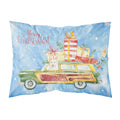 Merry Christmas White Collie Fabric Standard Pillowcase