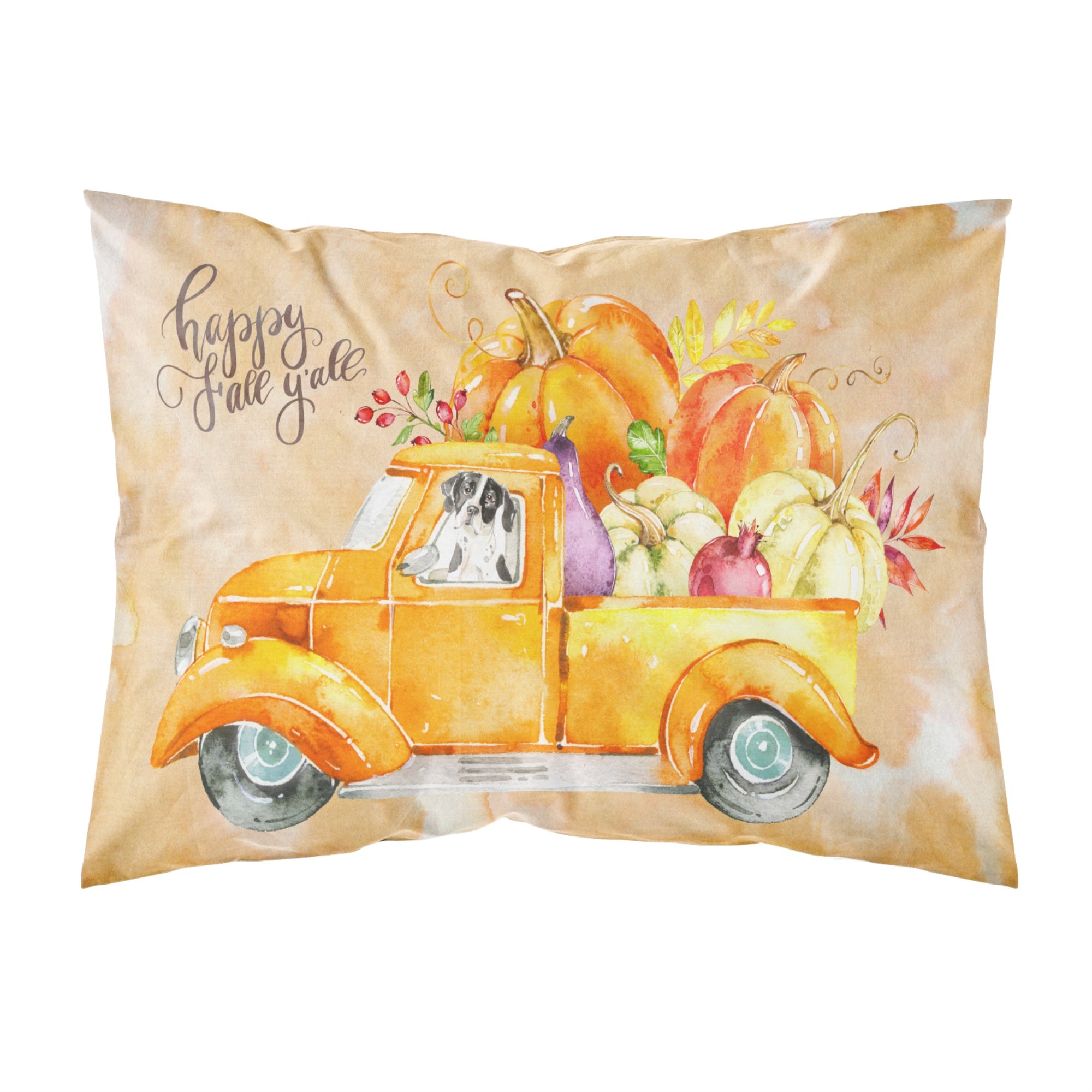 Fall Harvest English Pointer Fabric Standard Pillowcase