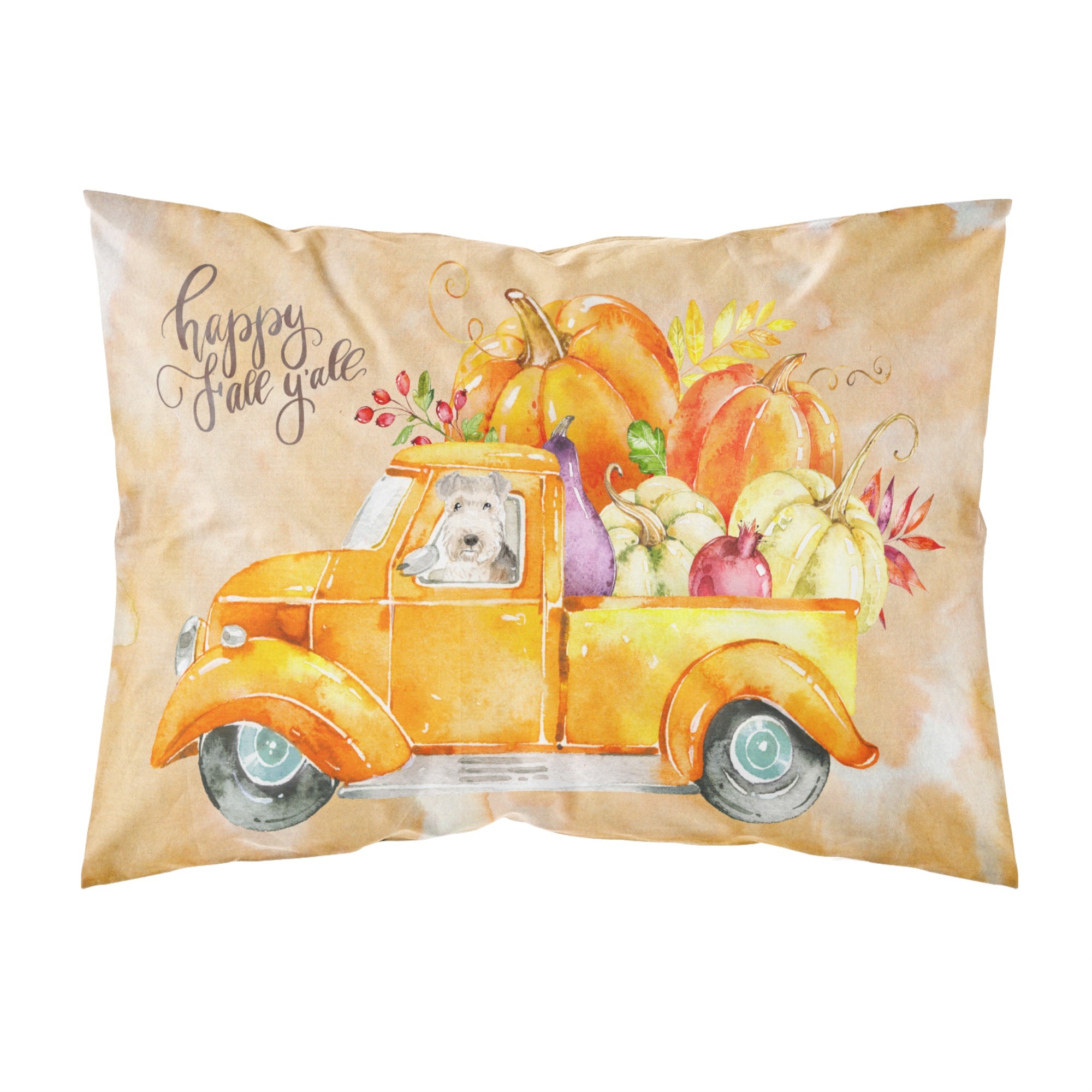 Fall Harvest Lakeland Terrier Fabric Standard Pillowcase