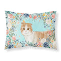 Carolines Treasures Scottish Fold Spring Flowers Fabric Standard pillowcases, Multicolor