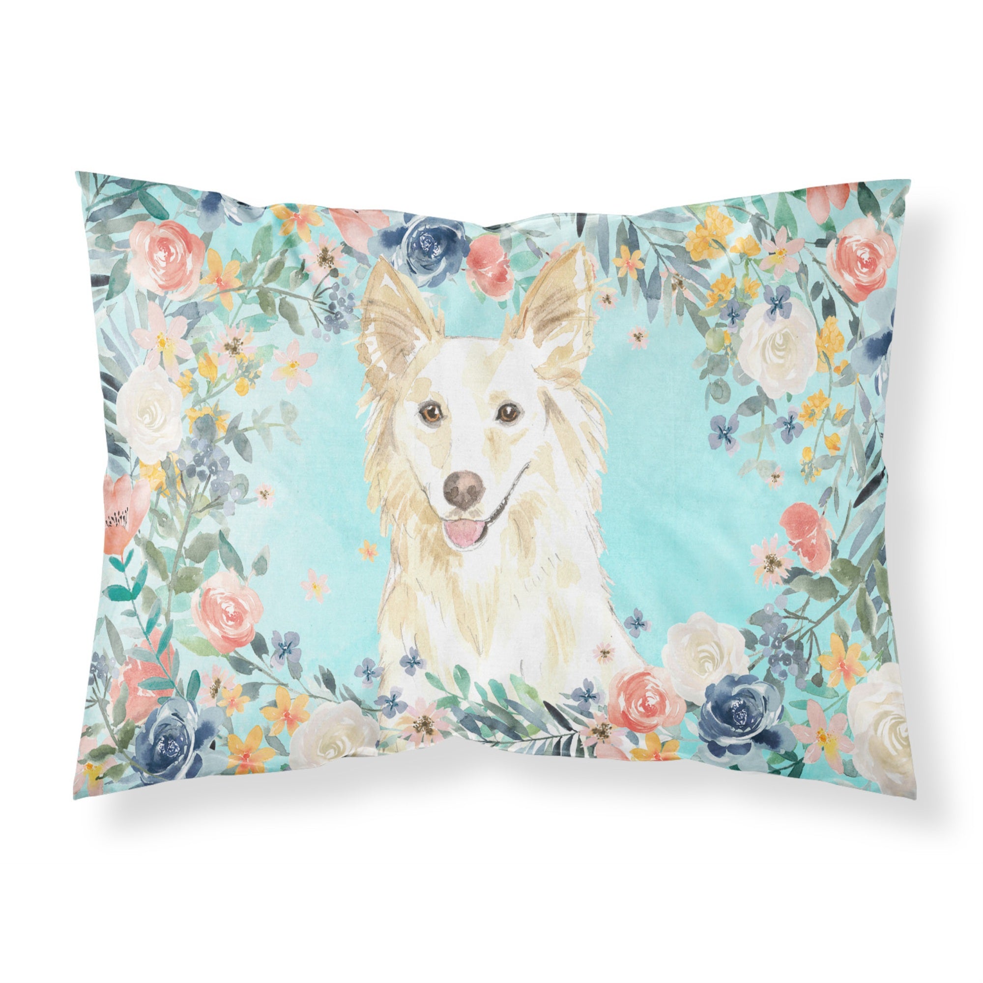 Carolines Treasures White Collie Fabric Standard pillowcases, Multicolor