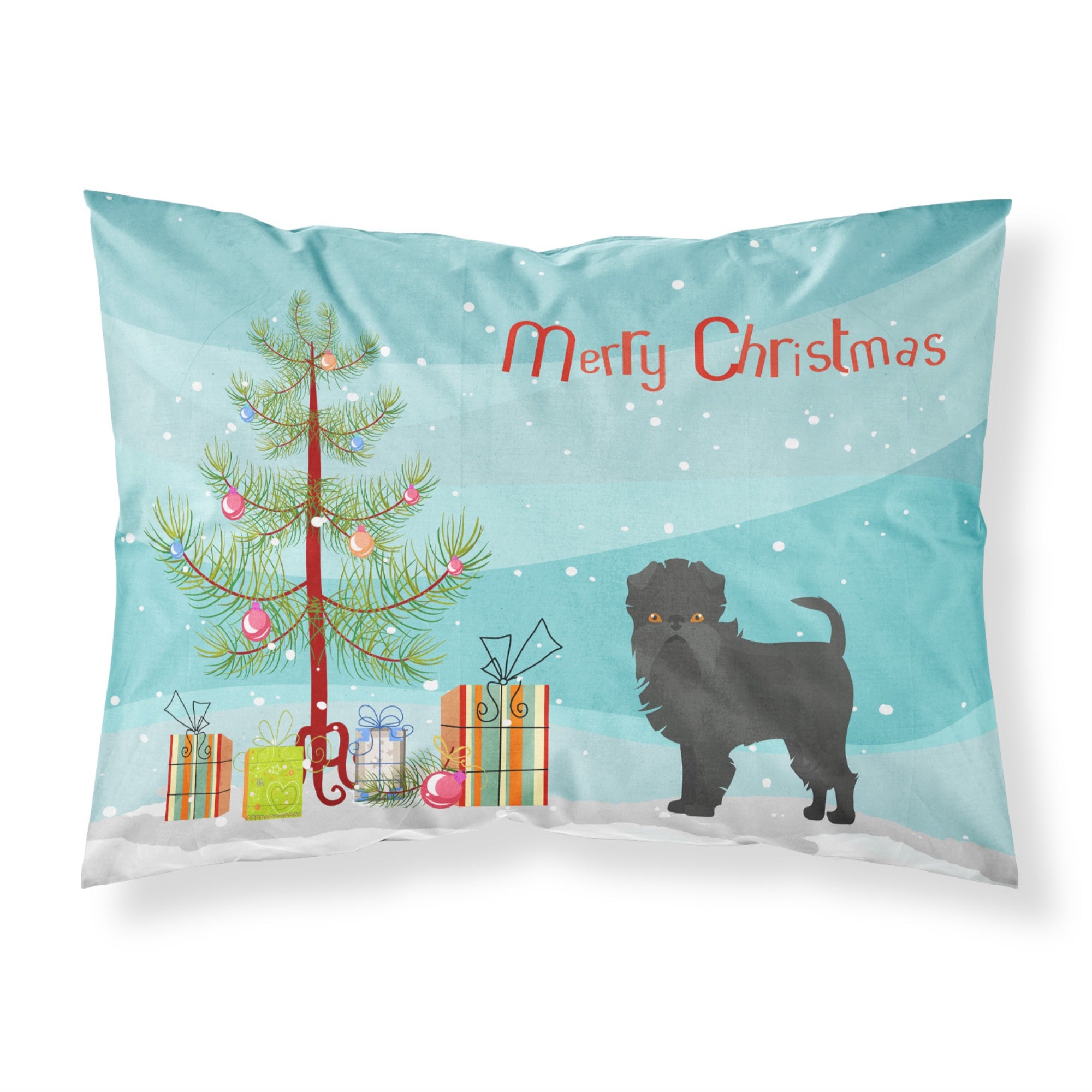 Carolines Treasures Affenpinscher Christmas Tree Fabric Standard pillowcases, Multicolor
