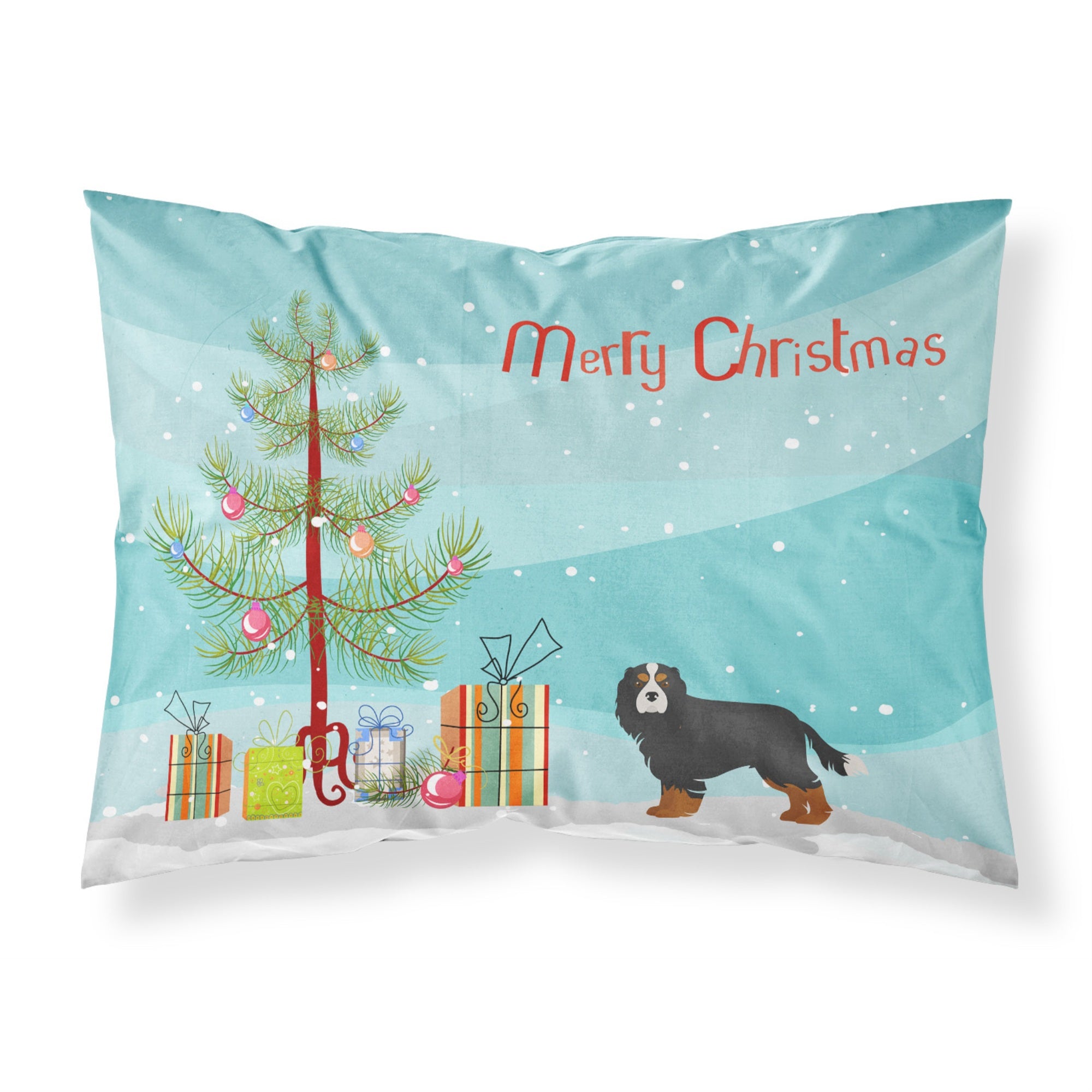 Carolines Treasures Cavalier King Charles Spaniel Tricolor Christmas Tree Fabric Standard pillowcases, Multicolor