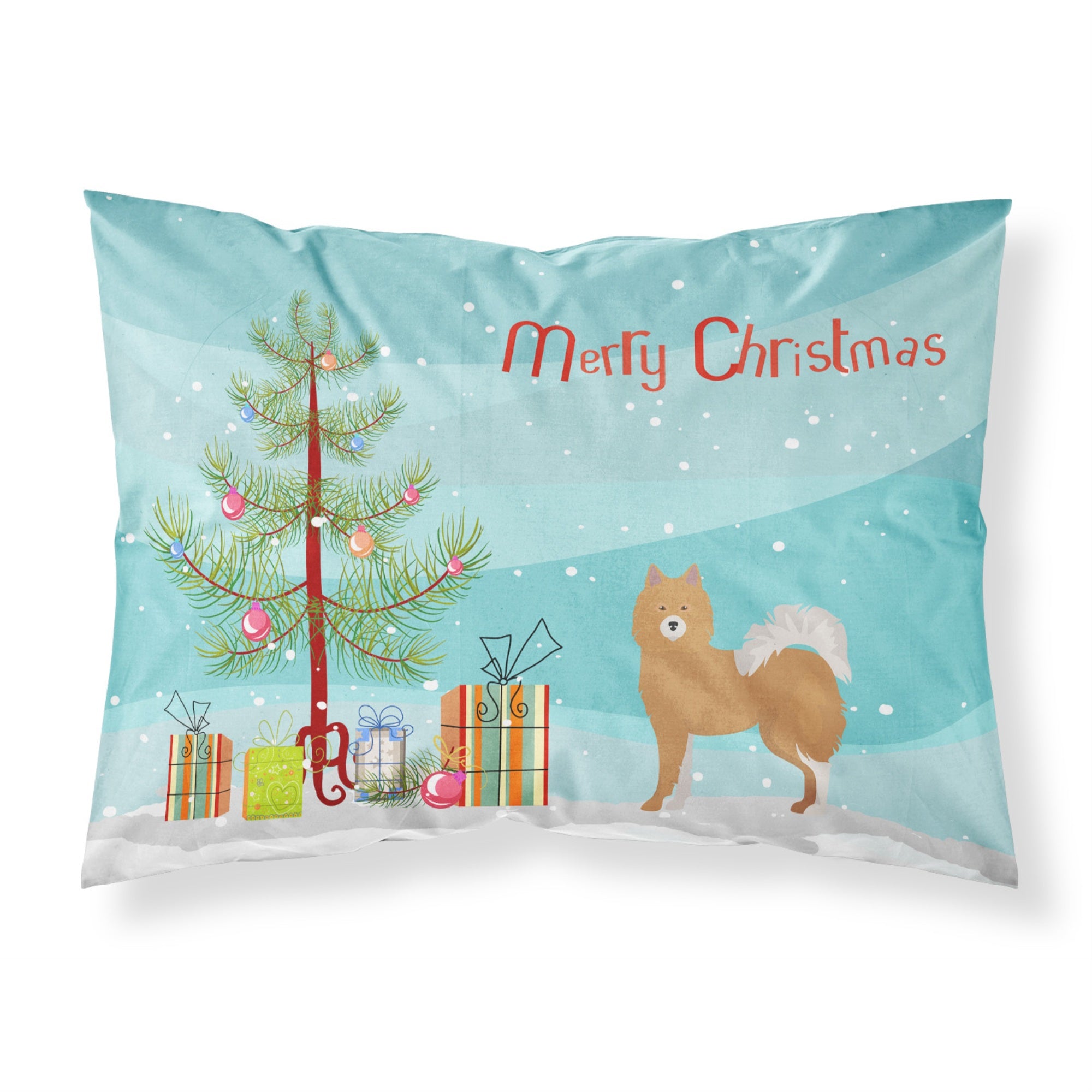 Carolines Treasures Brown & White Elo Dog Christmas Tree Fabric Standard pillowcases, Multicolor
