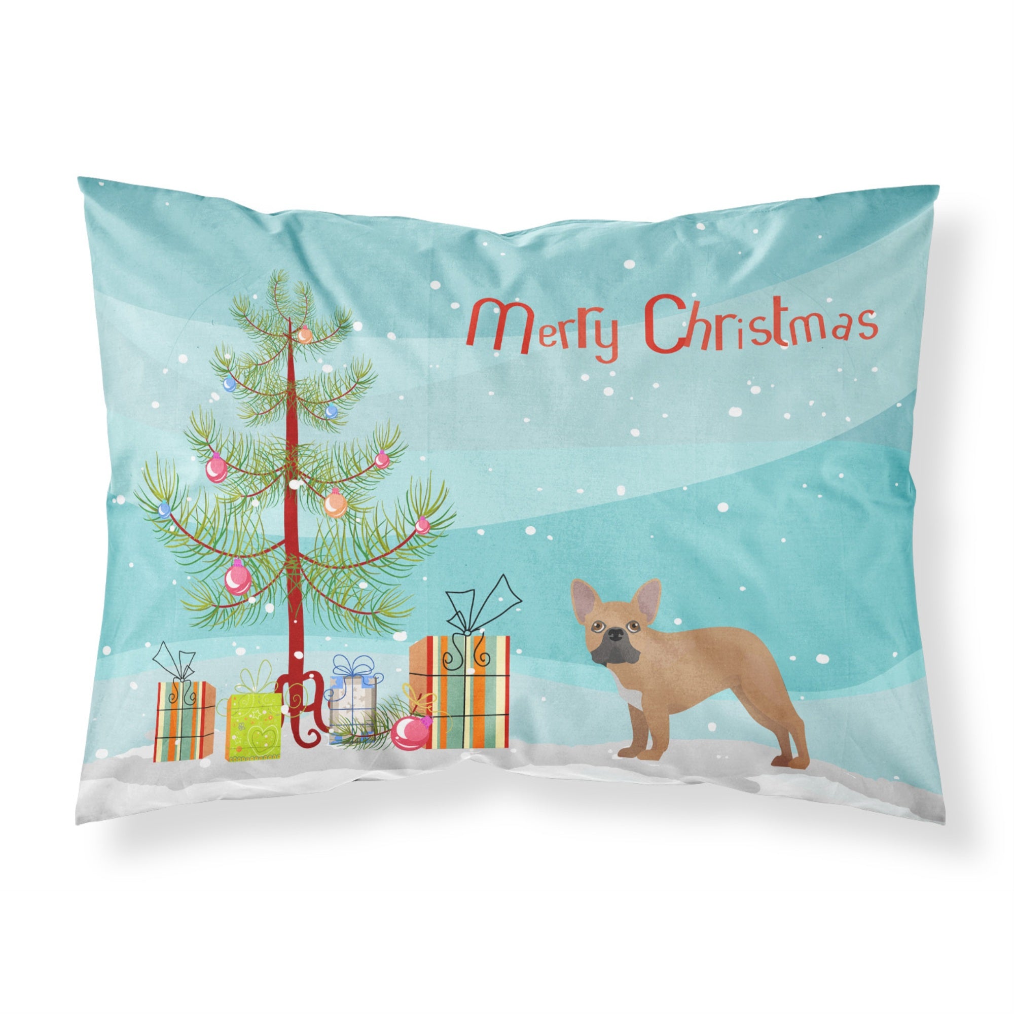 Carolines Treasures French Bulldog Christmas Tree Fabric Standard pillowcases, Multicolor