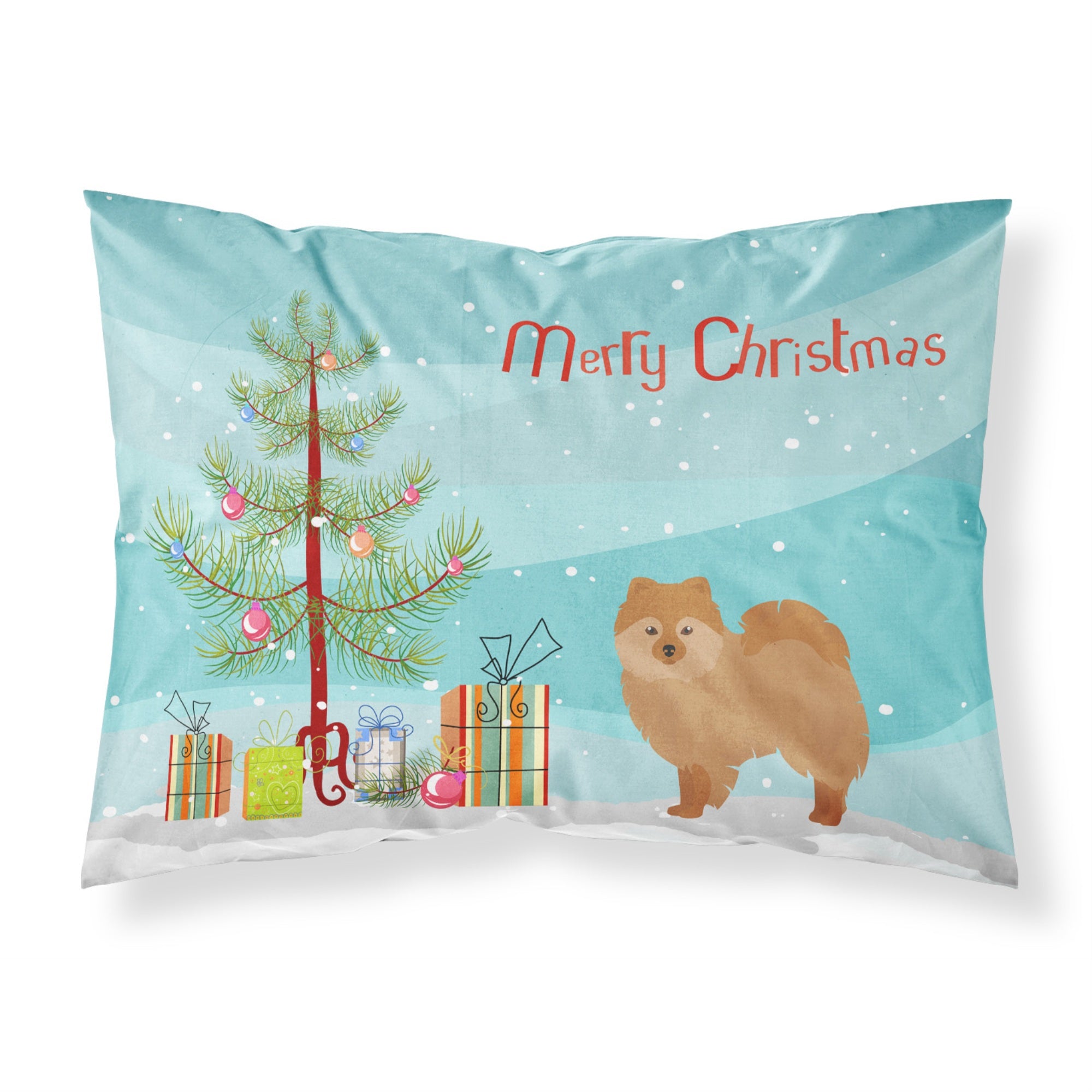 Carolines Treasures German Spitz Christmas Tree Fabric Standard pillowcases, Multicolor