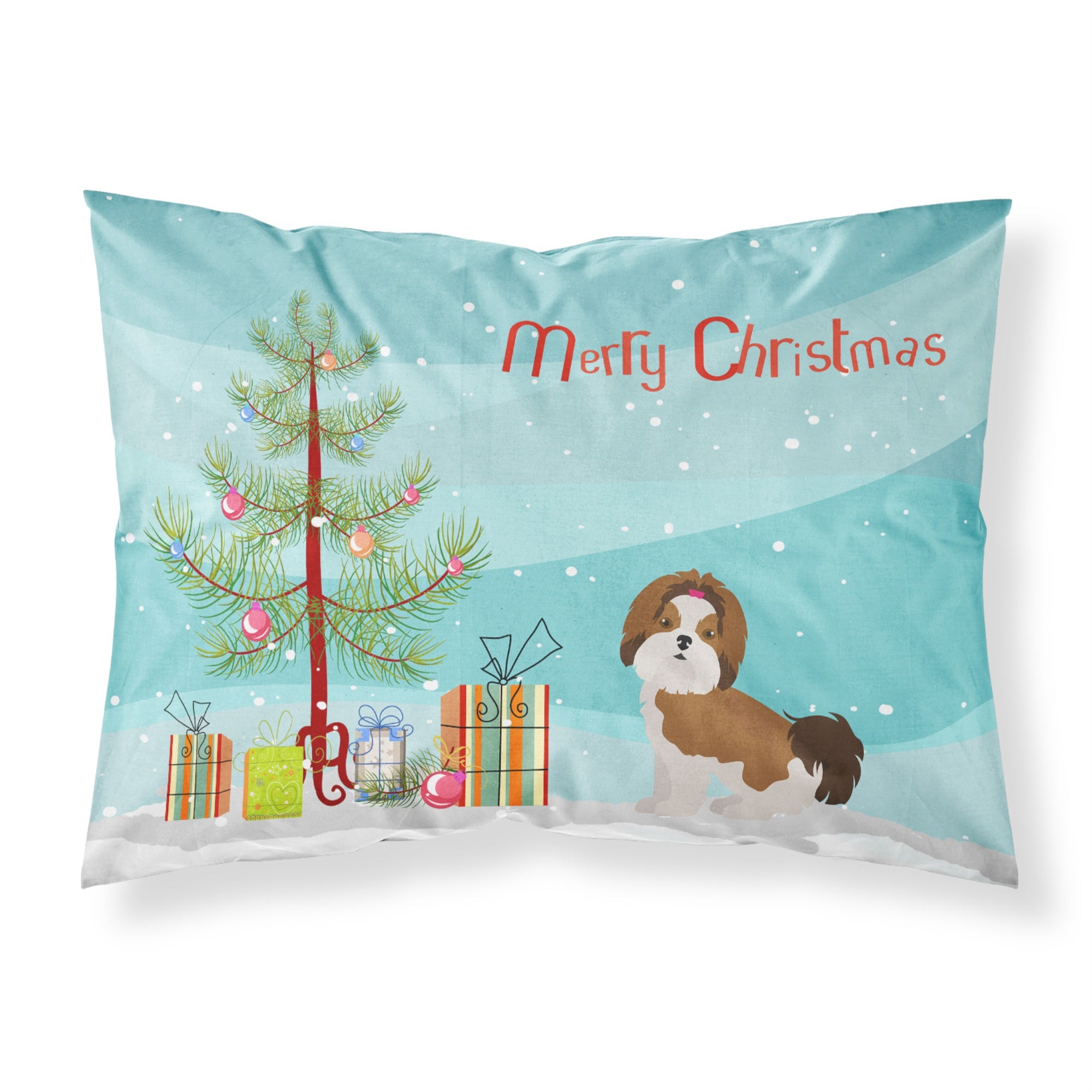 Carolines Treasures Imperial Shih Tzu Christmas Tree Fabric Standard pillowcases, Multicolor