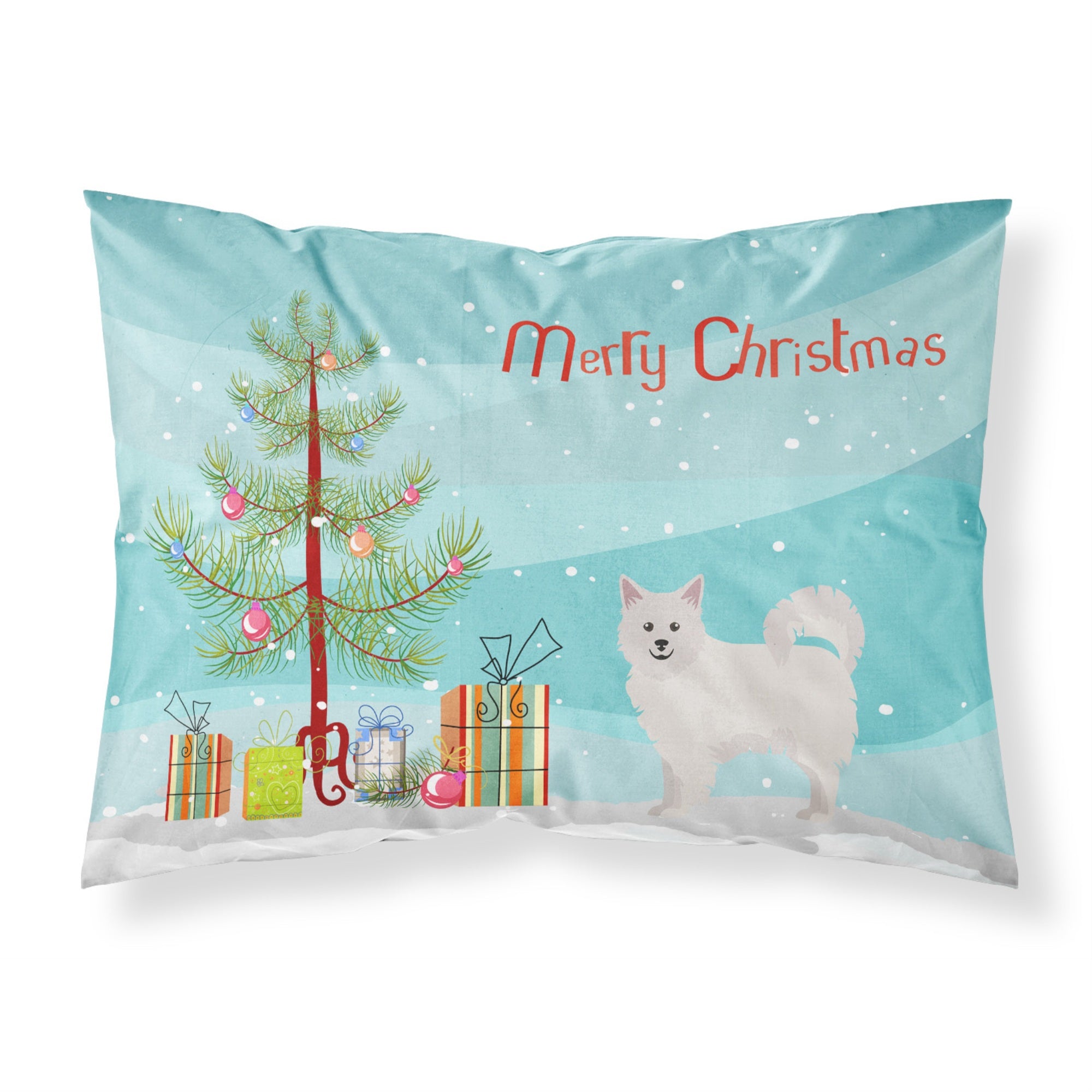 Carolines Treasures Italian Spitz Christmas Tree Fabric Standard pillowcases, Multicolor