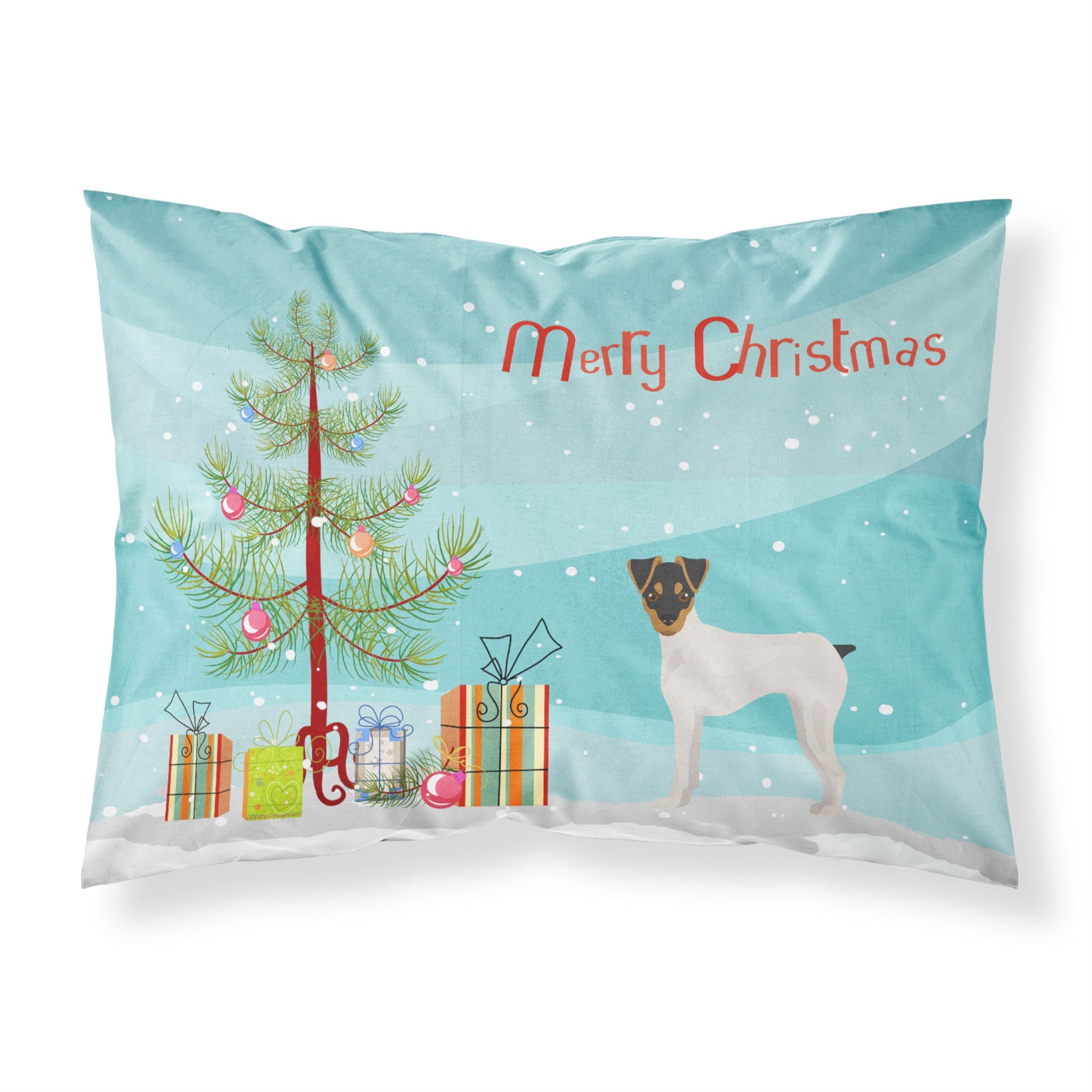Carolines Treasures Japanese Terrier Christmas Tree Fabric Standard pillowcases, Multicolor