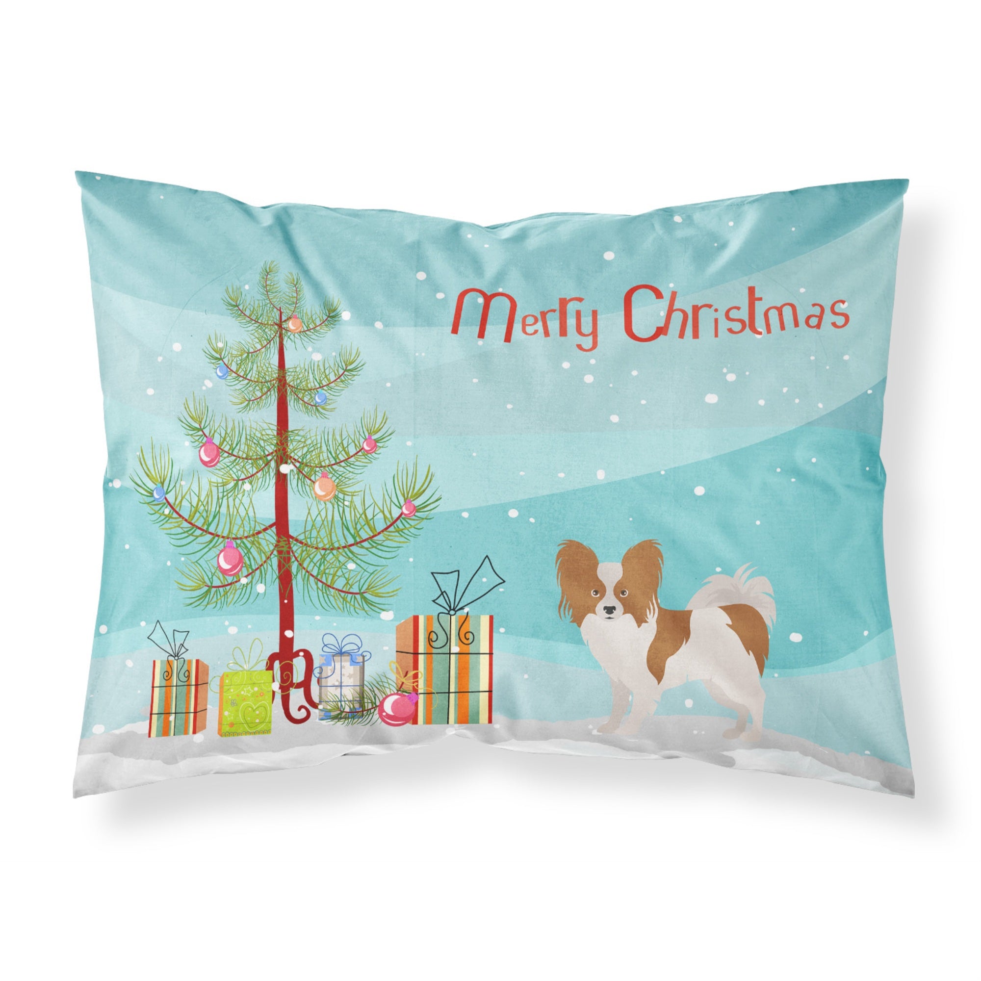 Carolines Treasures Papillon Christmas Tree Fabric Standard pillowcases, Multicolor