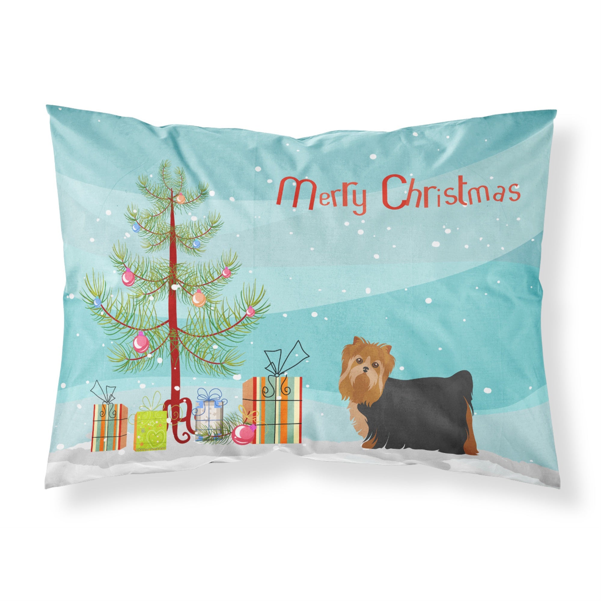 Carolines Treasures Yorkshire Terrier Christmas Tree Fabric Standard pillowcases, Multicolor