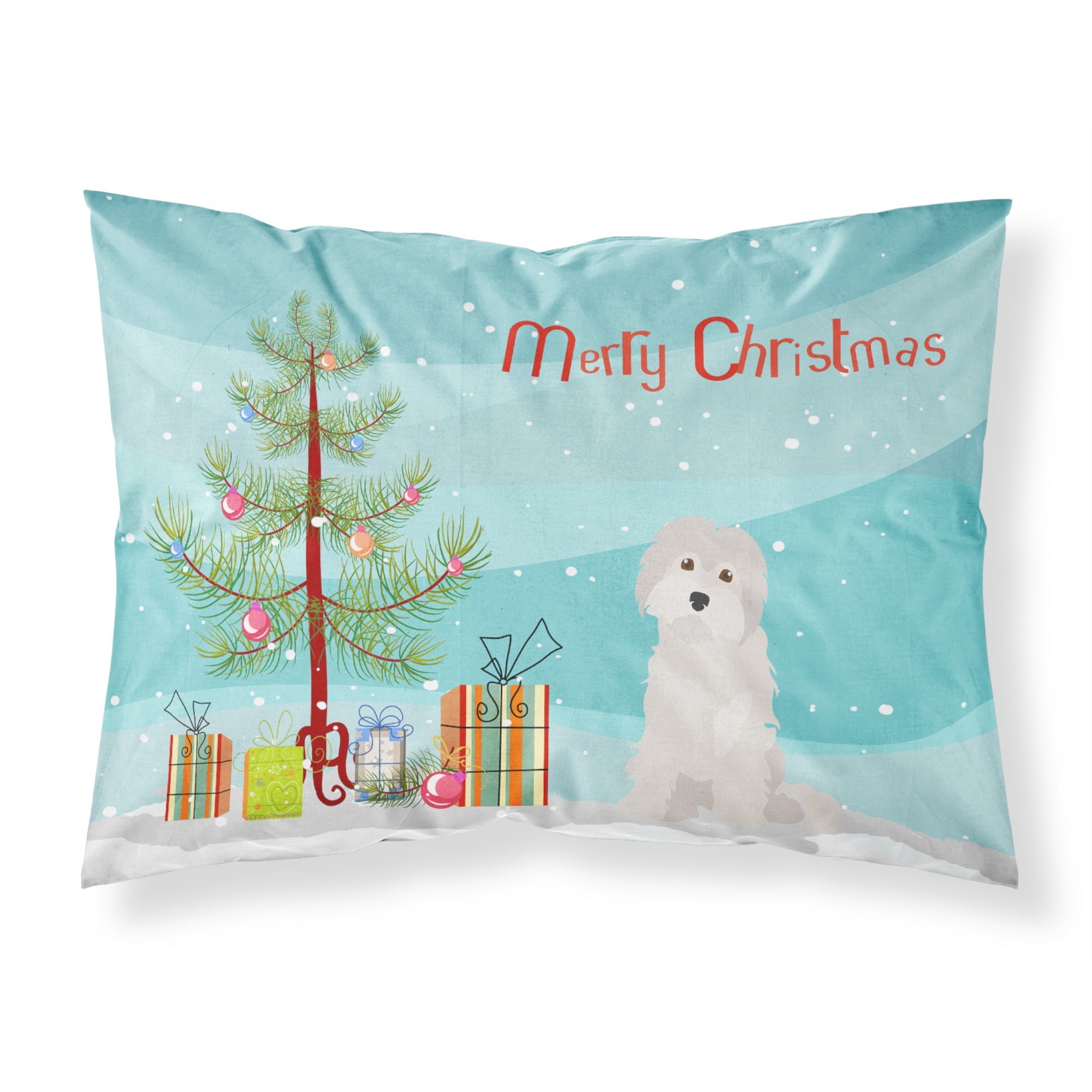 Carolines Treasures Maltese #2 Christmas Tree Fabric Standard pillowcases, Multicolor