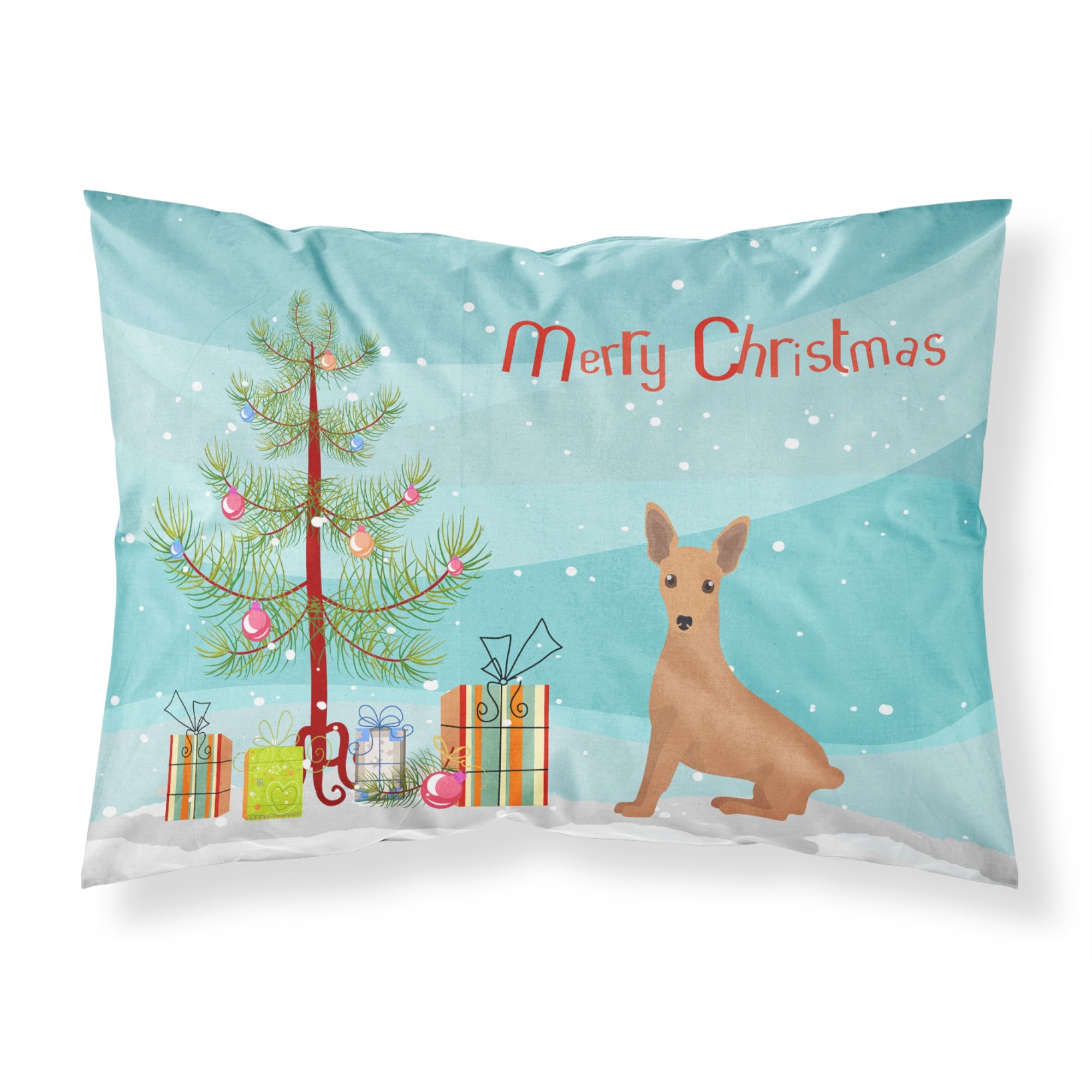 Carolines Treasures Miniature Pinscher Christmas Tree Fabric Standard pillowcases, Multicolor