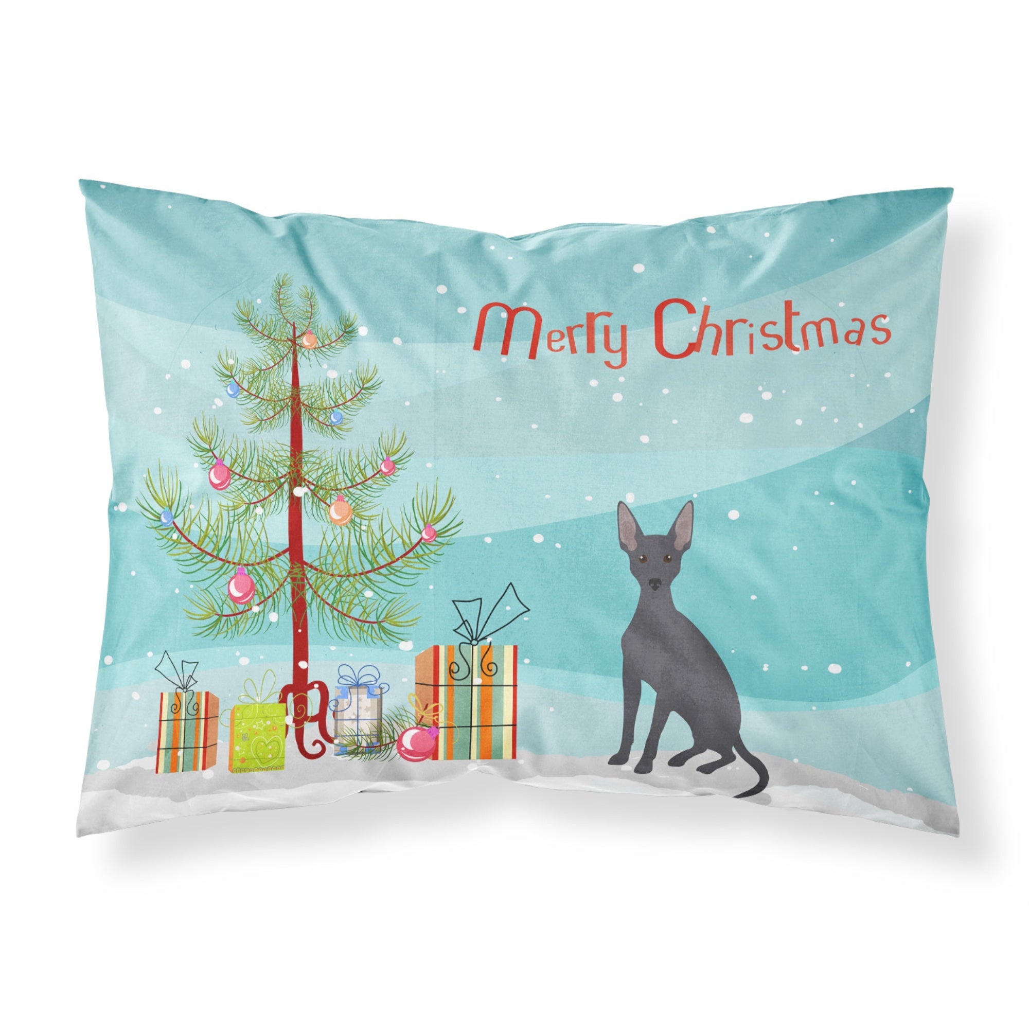 Carolines Treasures Peruvian Hairless Dog Christmas Tree Fabric Standard pillowcases, Multicolor