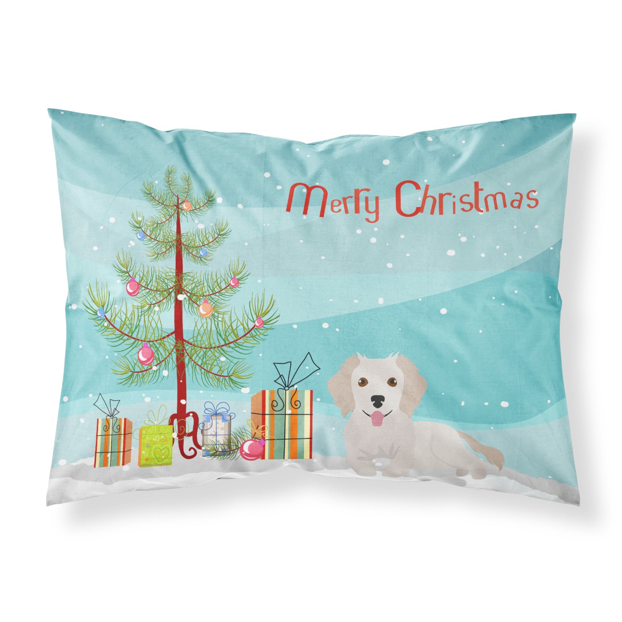 Carolines Treasures Small Greek Domestic Dog Kokoni #2 Christmas Tree Fabric Standard pillowcases, Multicolor