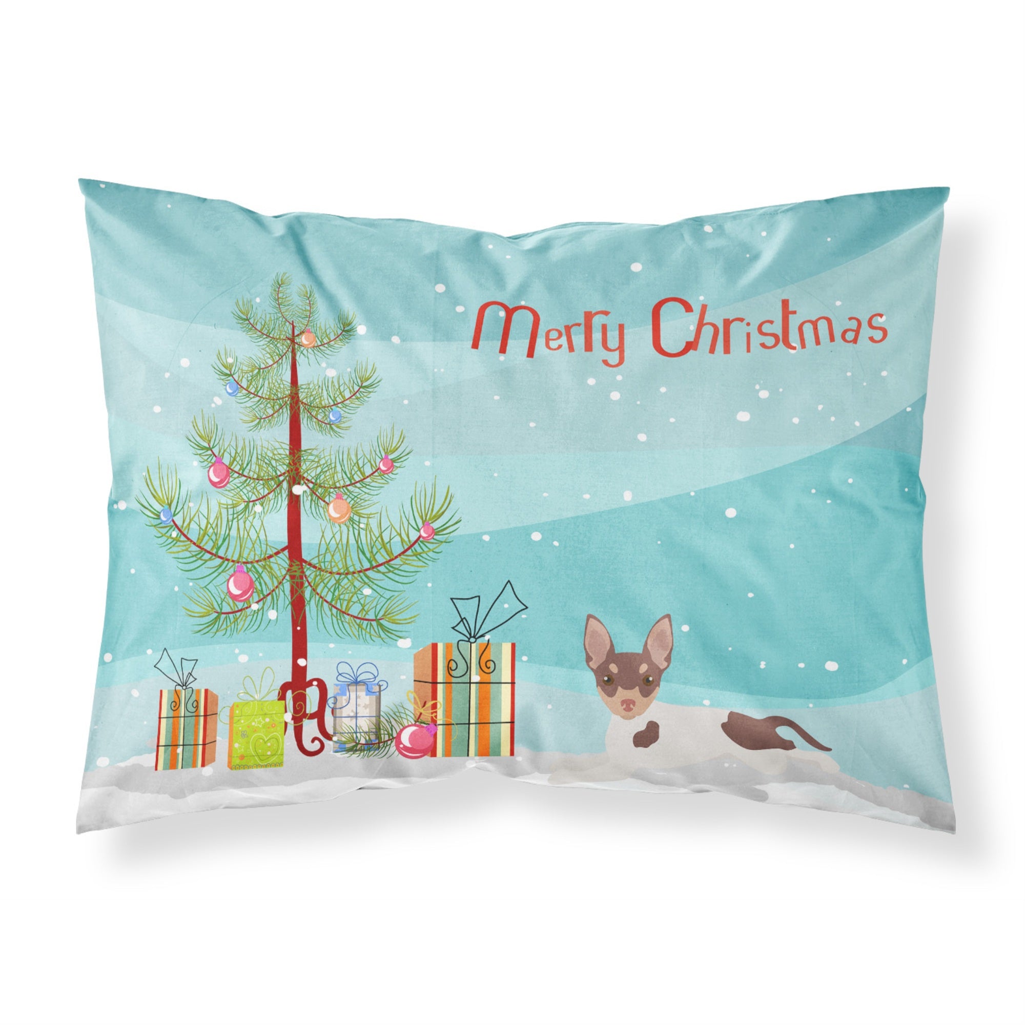 Carolines Treasures Toy Fox Terrier Christmas Tree Fabric Standard pillowcases, Multicolor