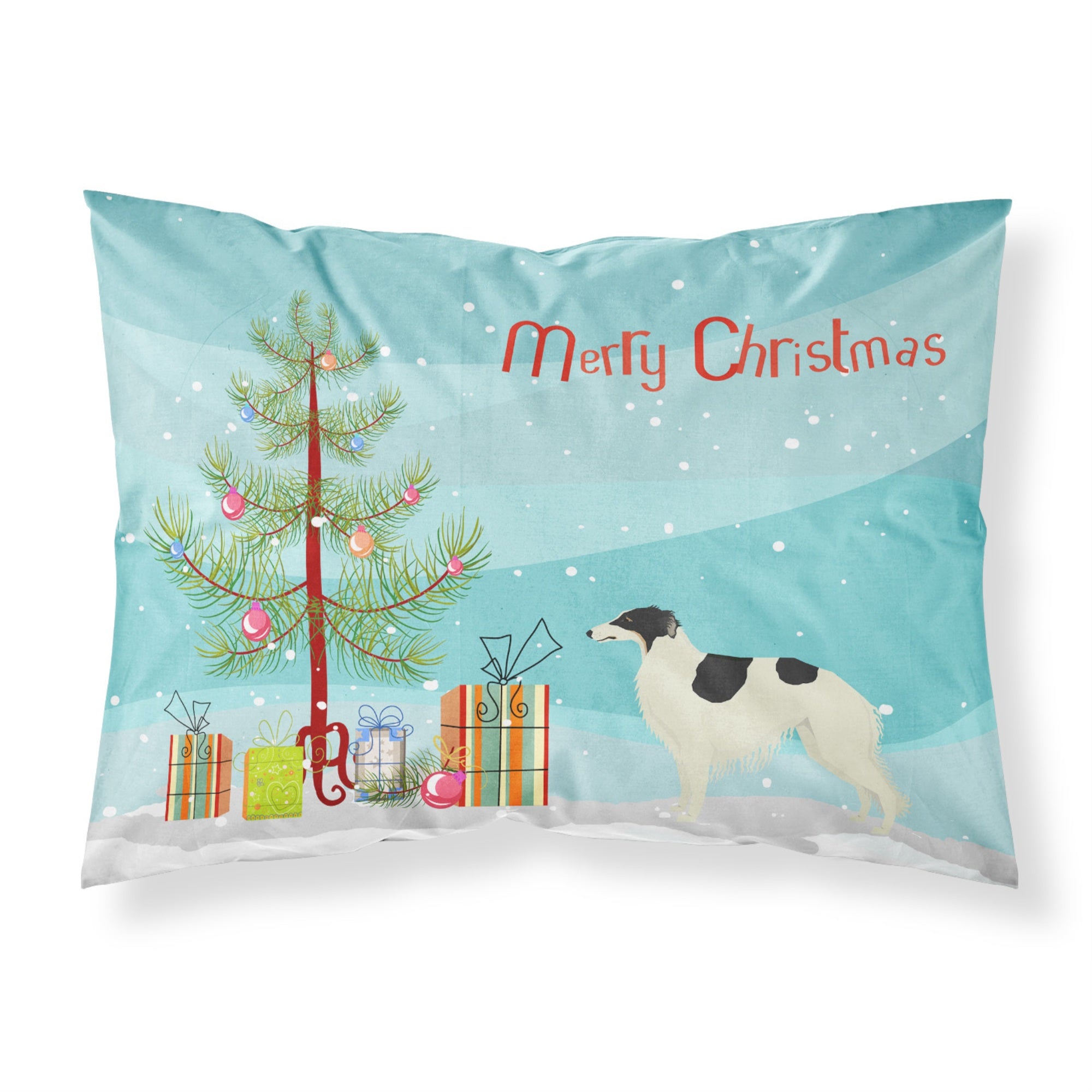 Carolines Treasures Borzoi Christmas Tree Fabric Standard pillowcases, Multicolor