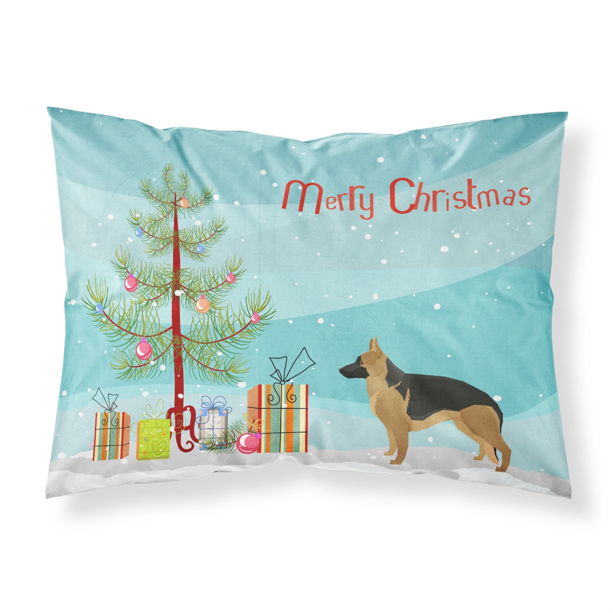 Carolines Treasures German Shepherd Christmas Tree Fabric Standard pillowcases, Multicolor