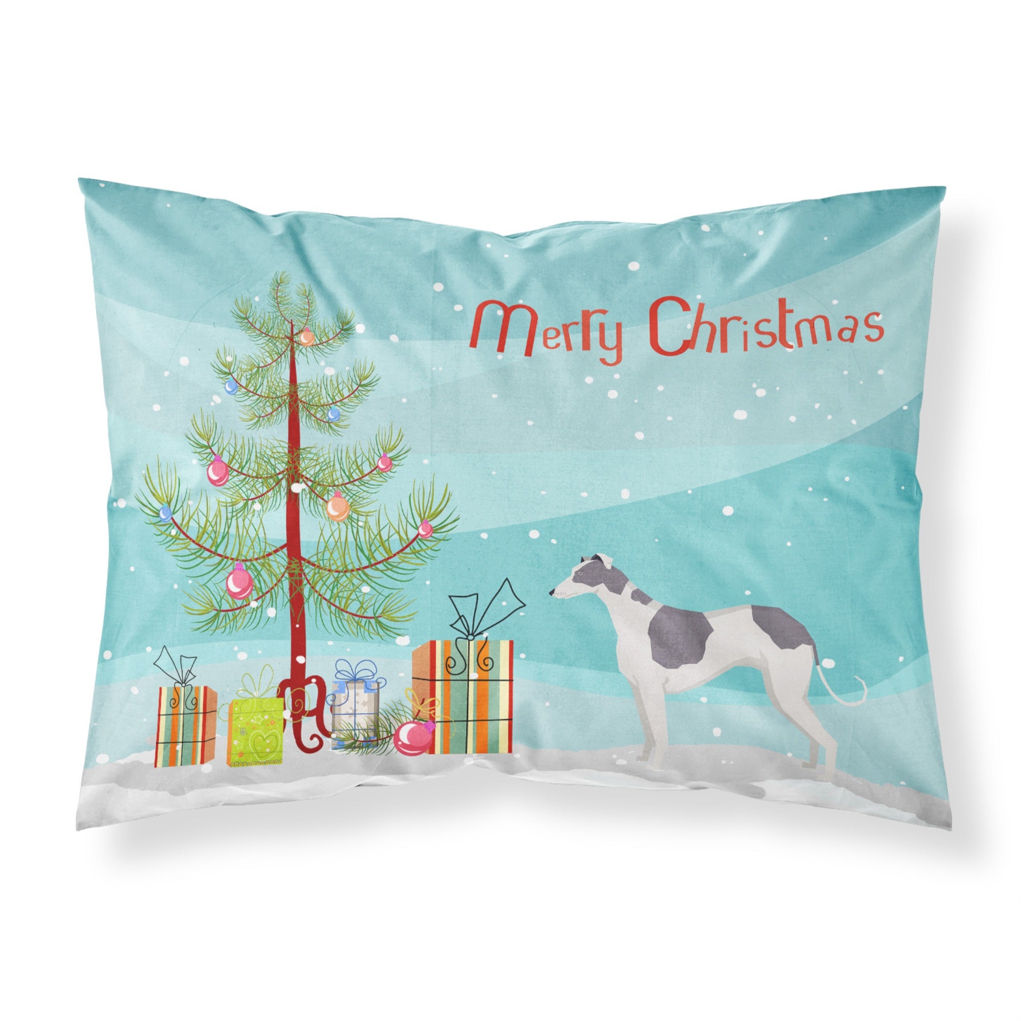 Carolines Treasures Greyhound Christmas Tree Fabric Standard pillowcases, Multicolor