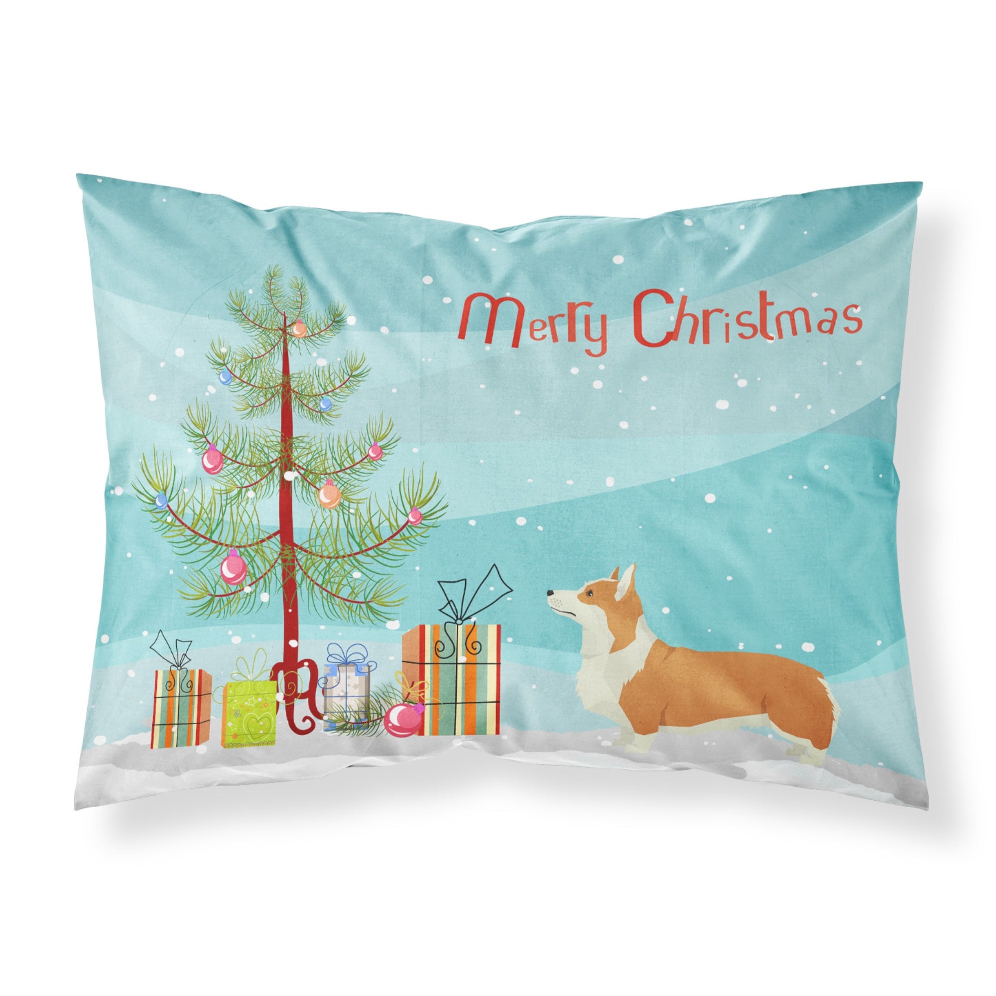 Carolines Treasures Pembroke Corgi Christmas Tree Fabric Standard pillowcases, Multicolor