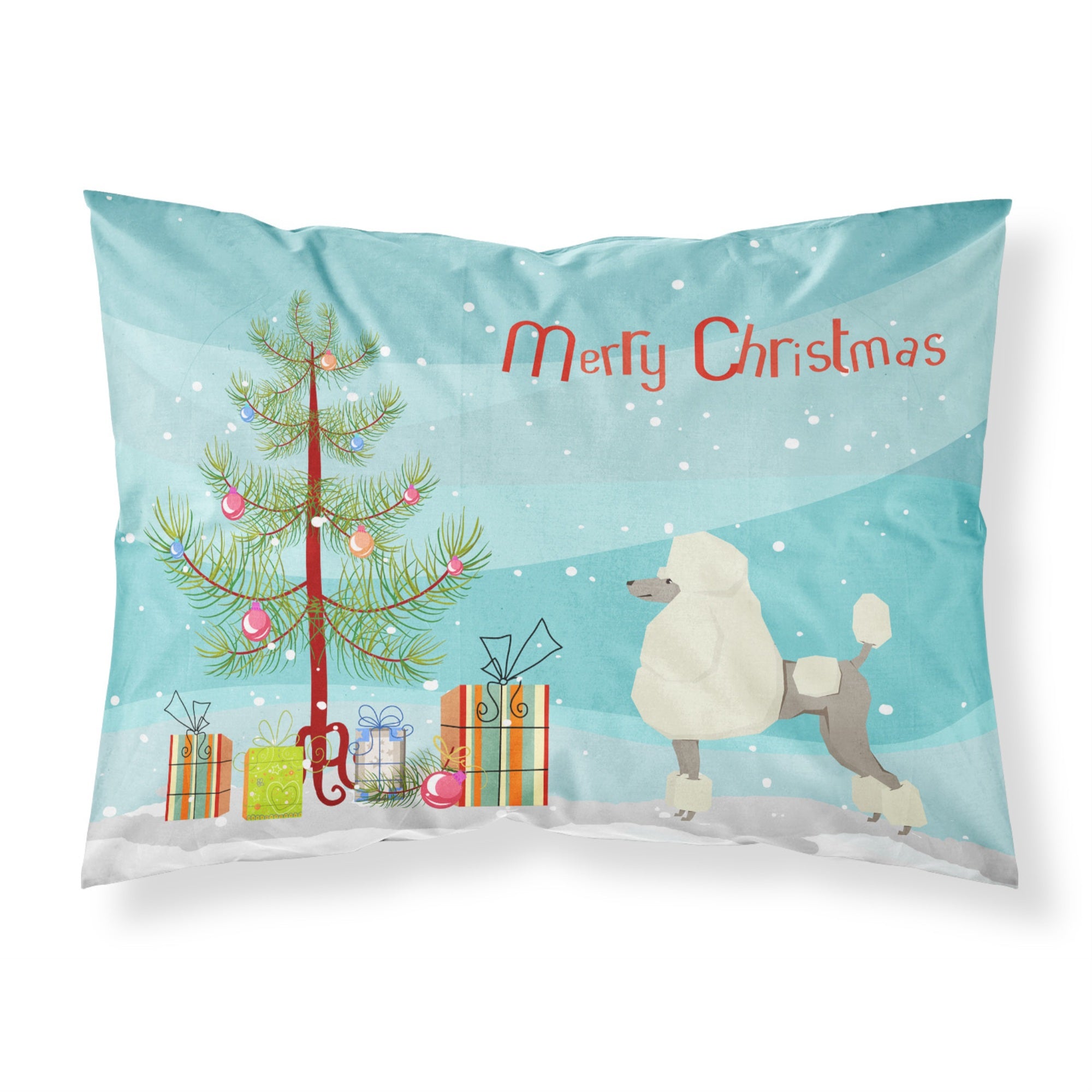 Carolines Treasures Poodle Christmas Tree Fabric Standard pillowcases, Multicolor