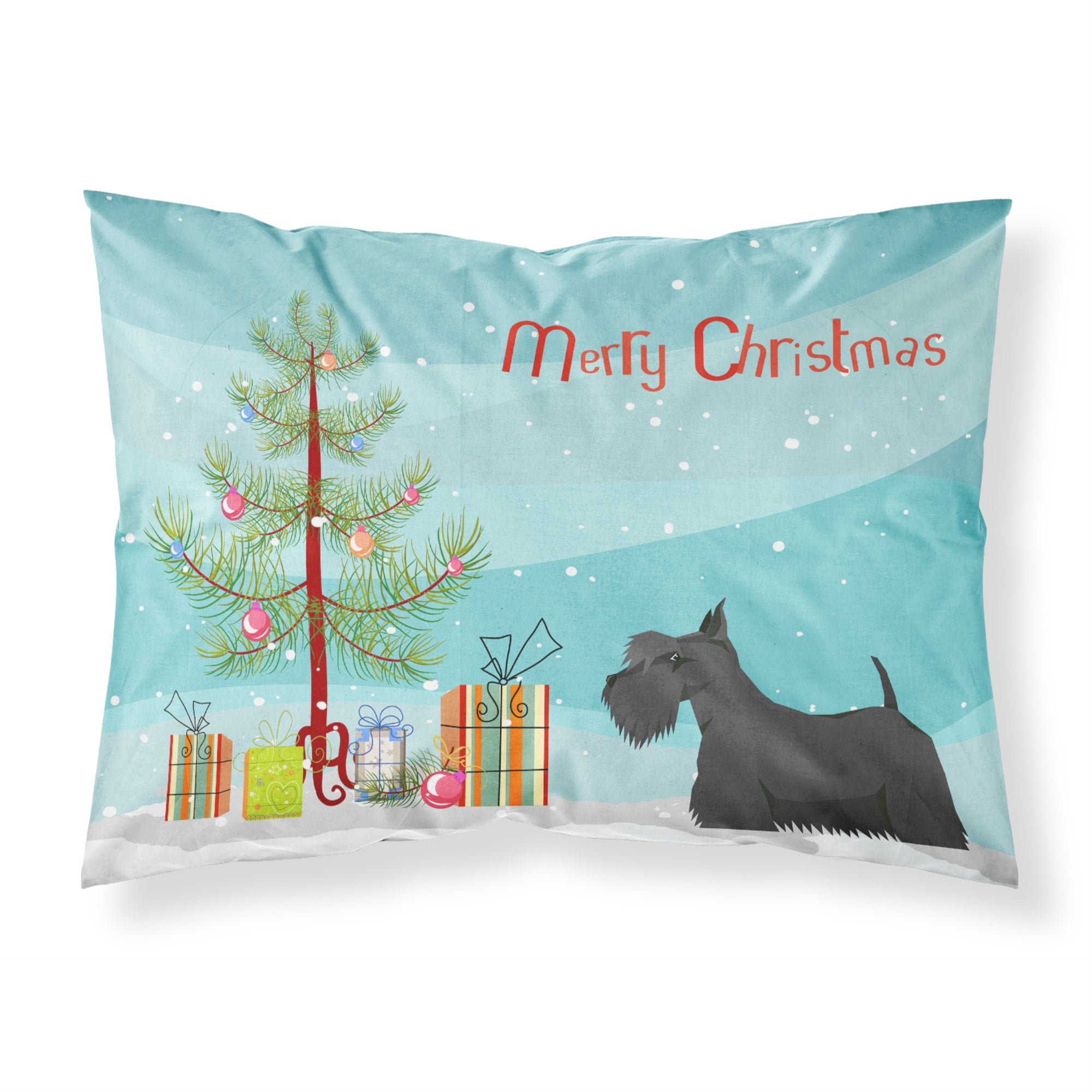 Carolines Treasures Scottish Terrier Christmas Tree Fabric Standard pillowcases, Multicolor