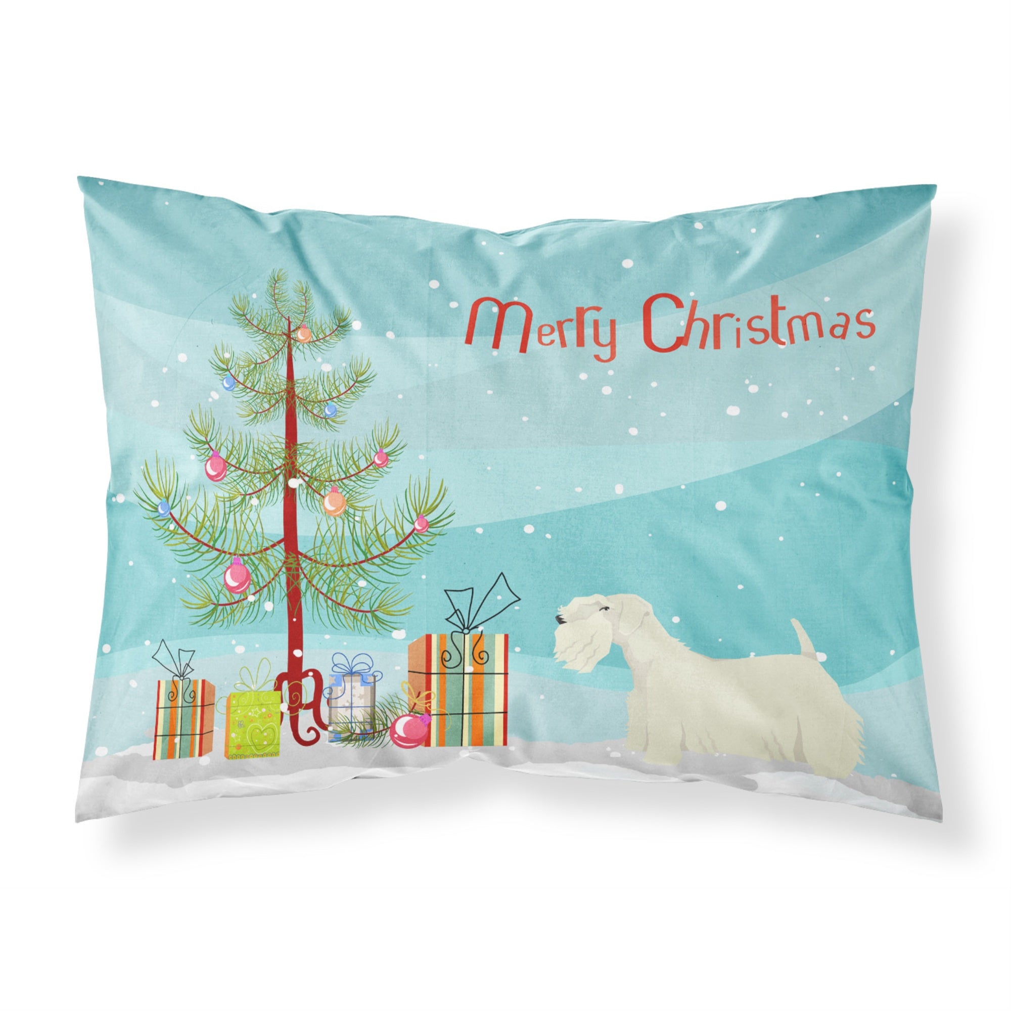 Carolines Treasures Sealyham Terrier Christmas Tree Fabric Standard pillowcases, Multicolor