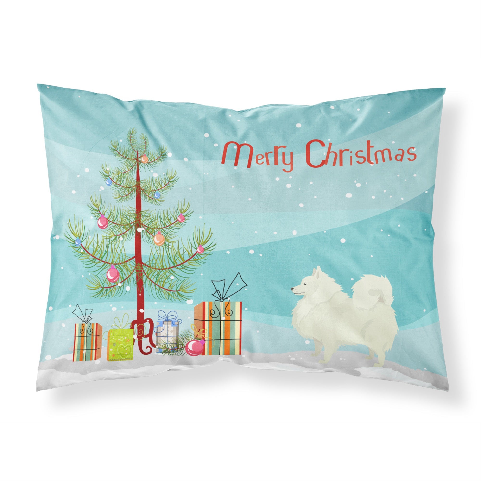 Carolines Treasures Spitz Christmas Tree Fabric Standard pillowcases, Multicolor