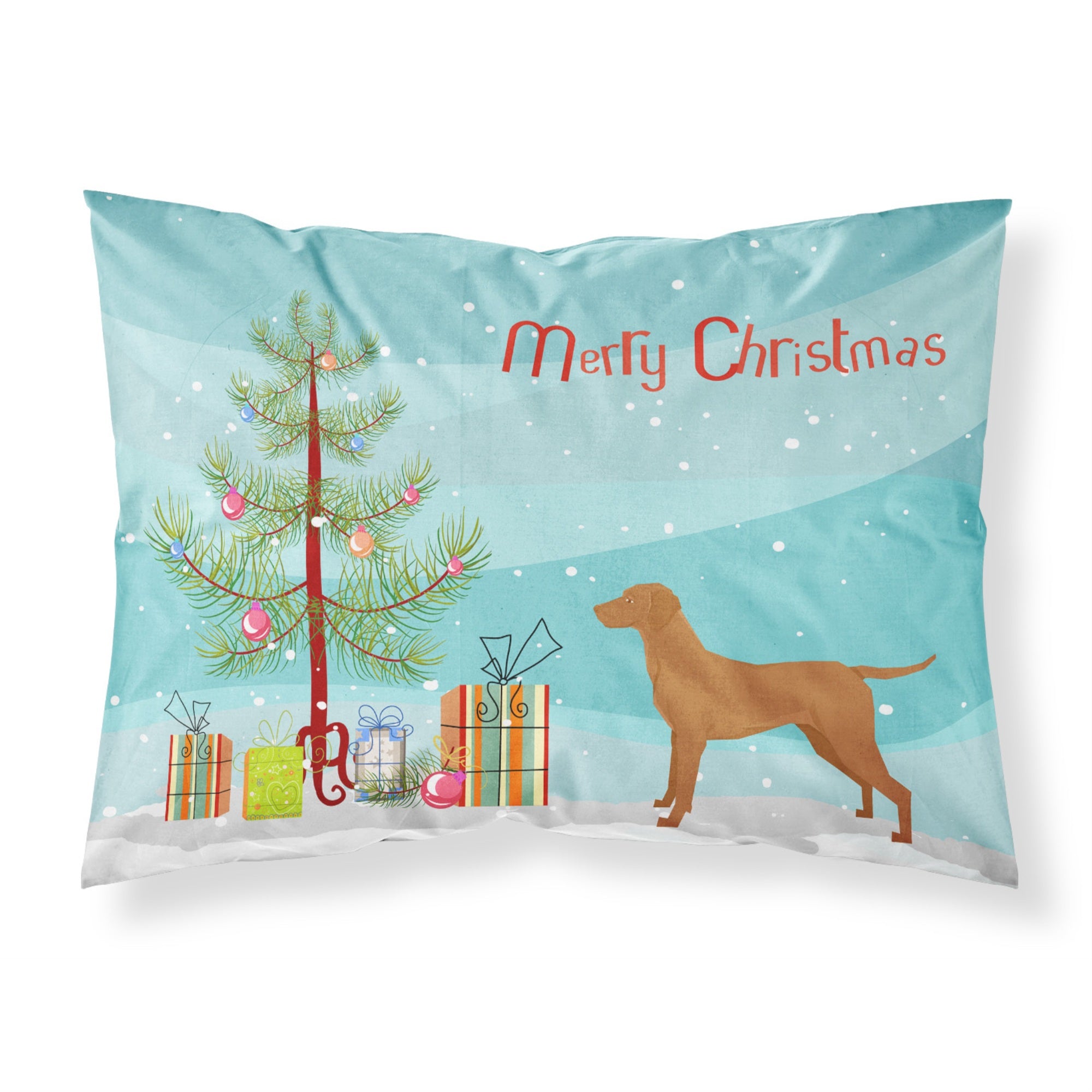 Carolines Treasures Vizsla Christmas Tree Fabric Standard pillowcases, Multicolor