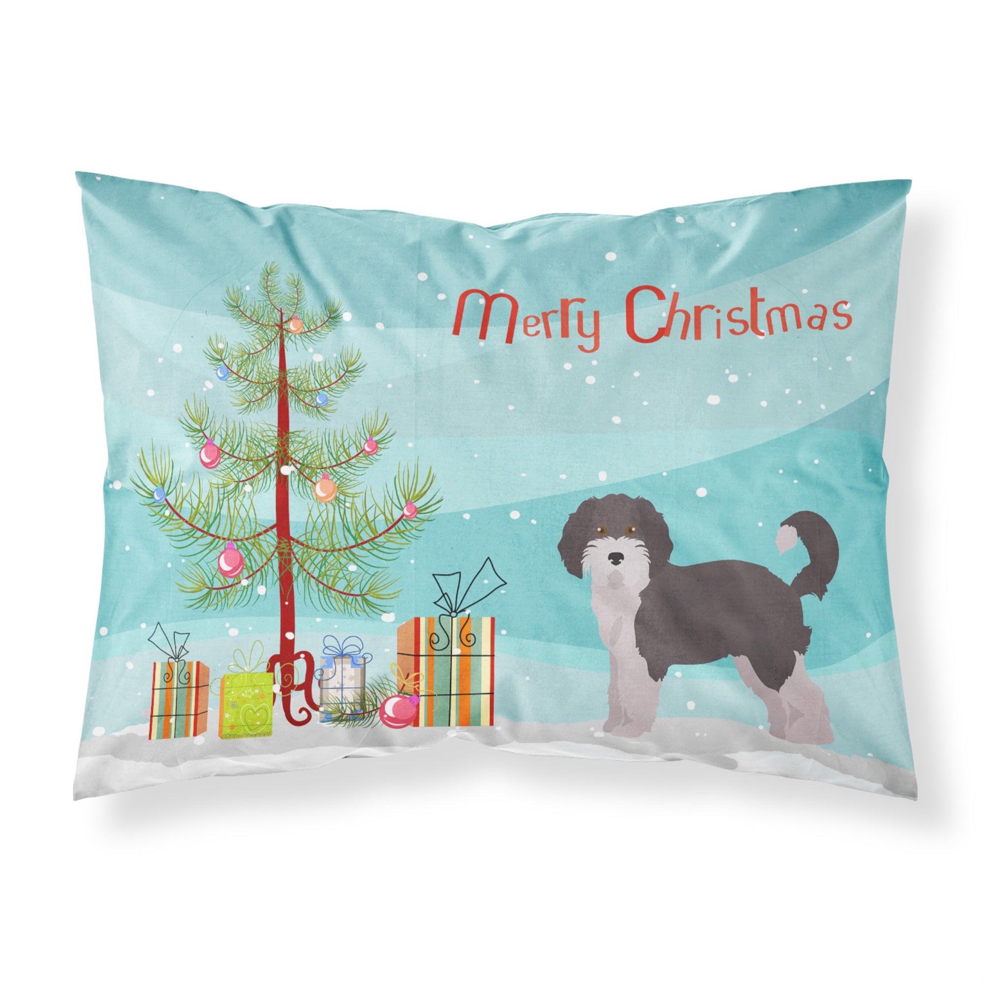 Carolines Treasures Aussiedoodle #1 Christmas Tree Fabric Standard pillowcases, Multicolor
