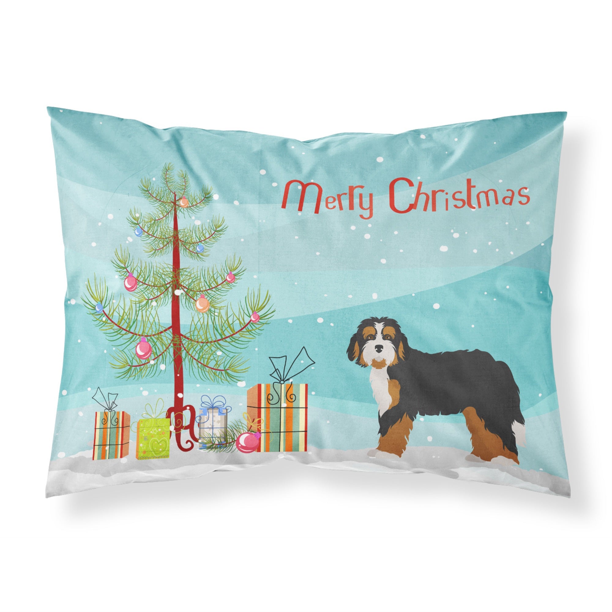 Carolines Treasures Bernedoodle Christmas Tree Fabric Standard pillowcases, Multicolor