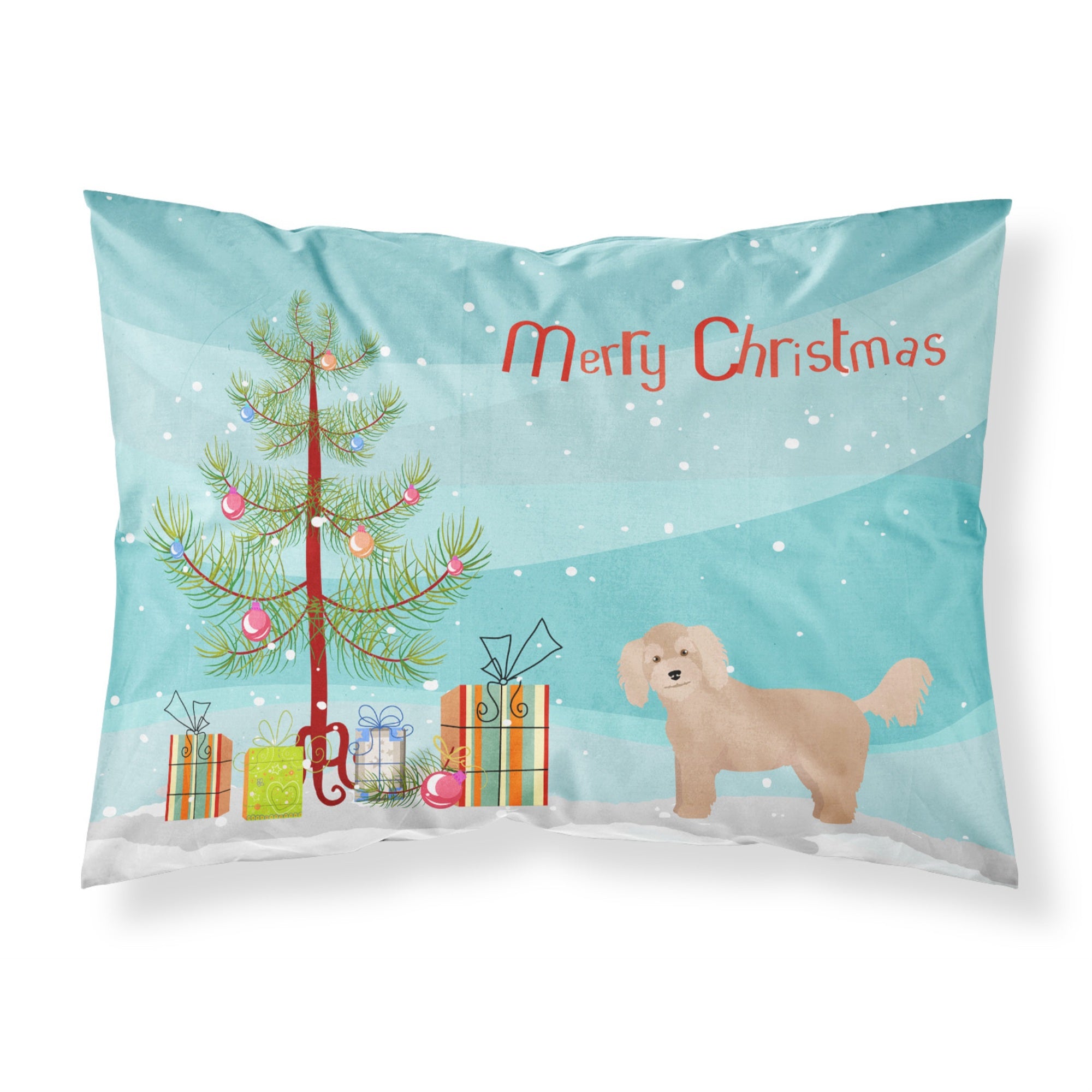 Carolines Treasures Bichpoo Christmas Tree Fabric Standard pillowcases, Multicolor
