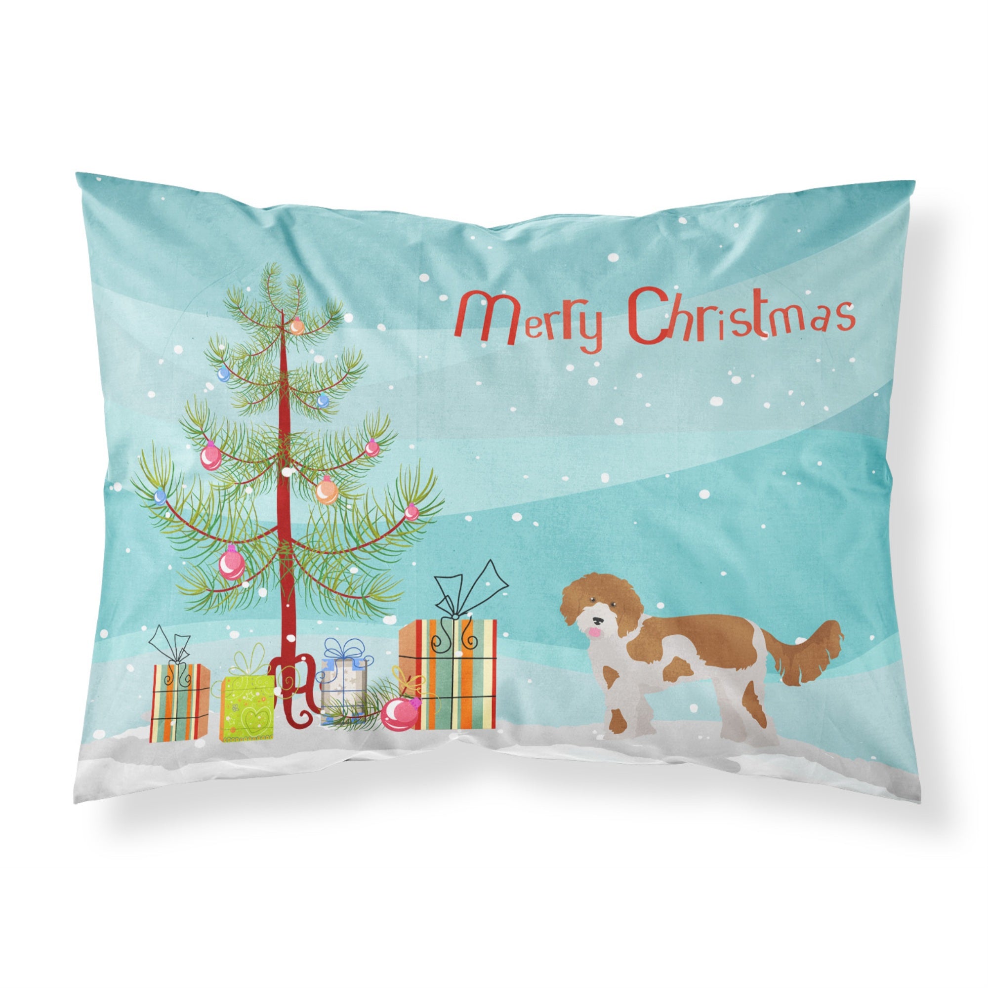 Carolines Treasures Cavapoo Christmas Tree Fabric Standard pillowcases, Multicolor