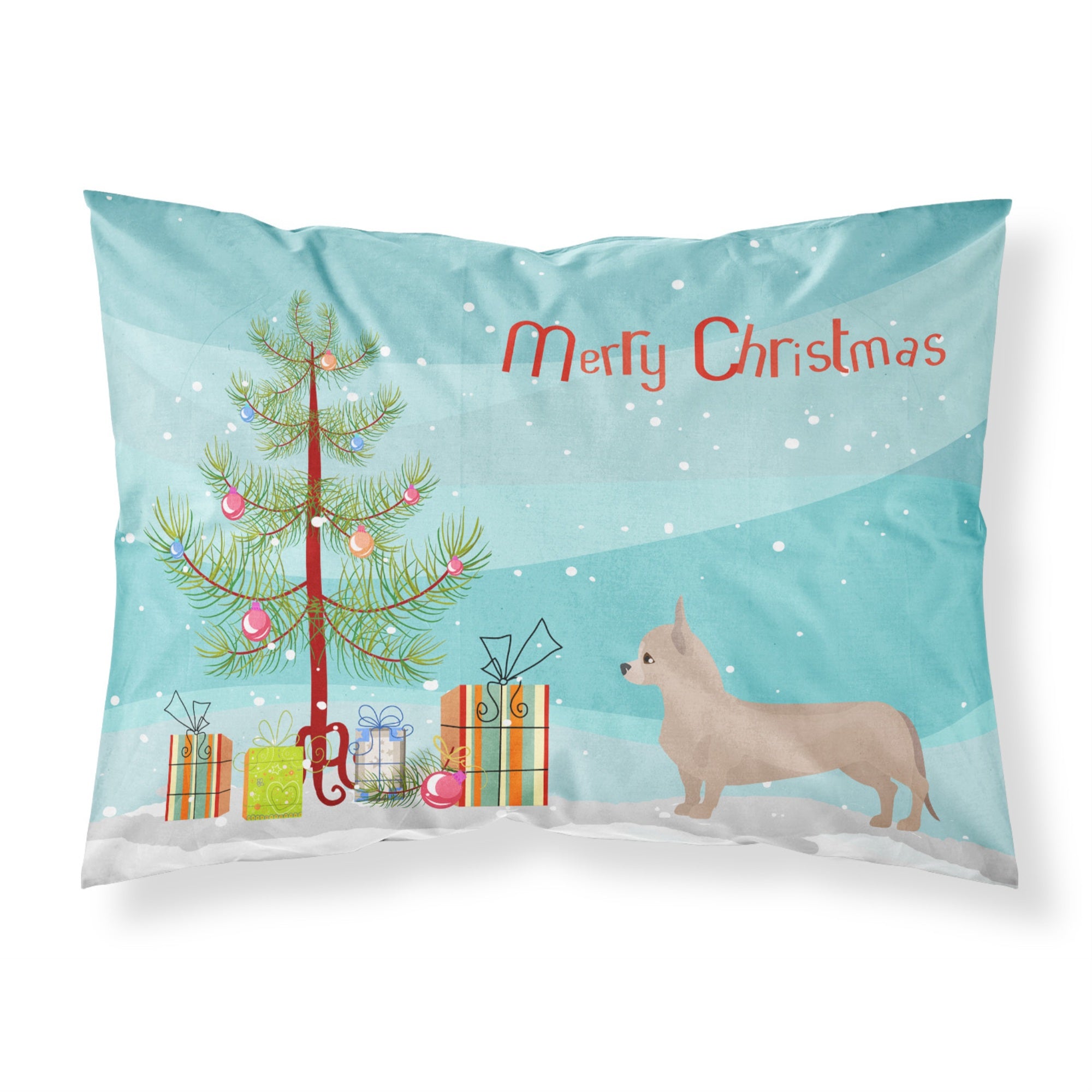 Carolines Treasures Tan Chiweenie Christmas Tree Fabric Standard pillowcases, Multicolor