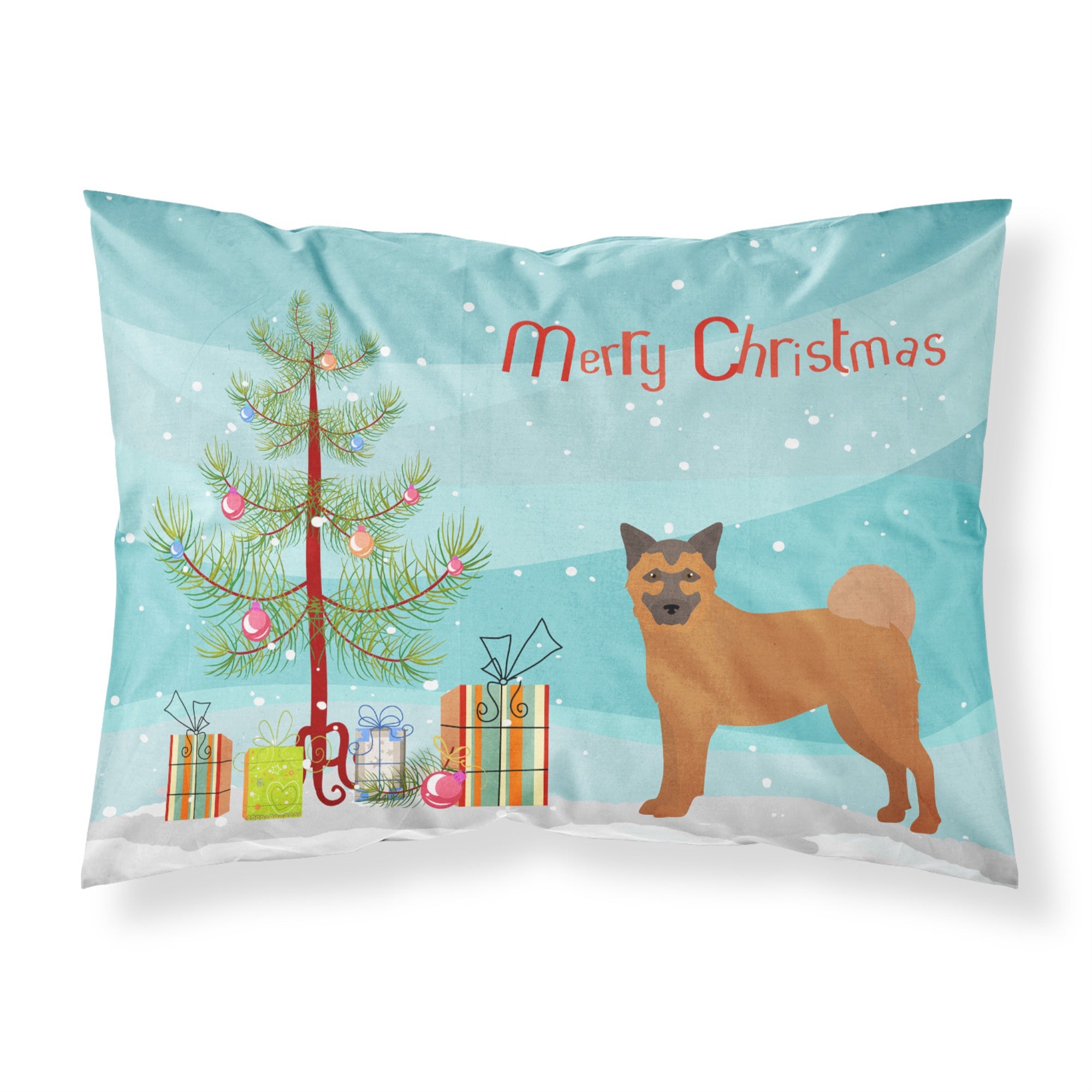 Carolines Treasures Chow Shepherd Christmas Tree Fabric Standard pillowcases, Multicolor