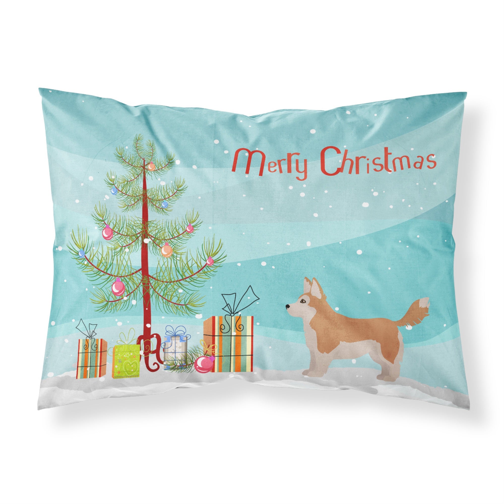 Carolines Treasures Corgi Husky Mix Christmas Tree Fabric Standard pillowcases, Multicolor