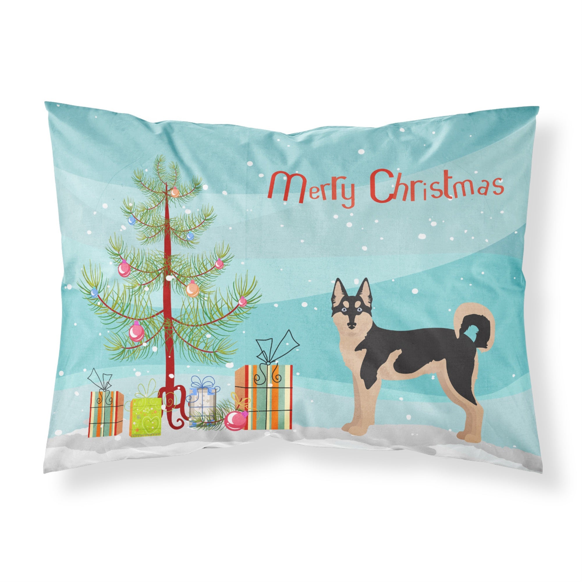 Carolines Treasures Gerberian Shepsky #2 Christmas Tree Fabric Standard pillowcases, Multicolor