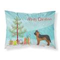 Carolines Treasures Black German Shepherd Mastiff Mix Christmas Tree Fabric Standard pillowcases, Multicolor