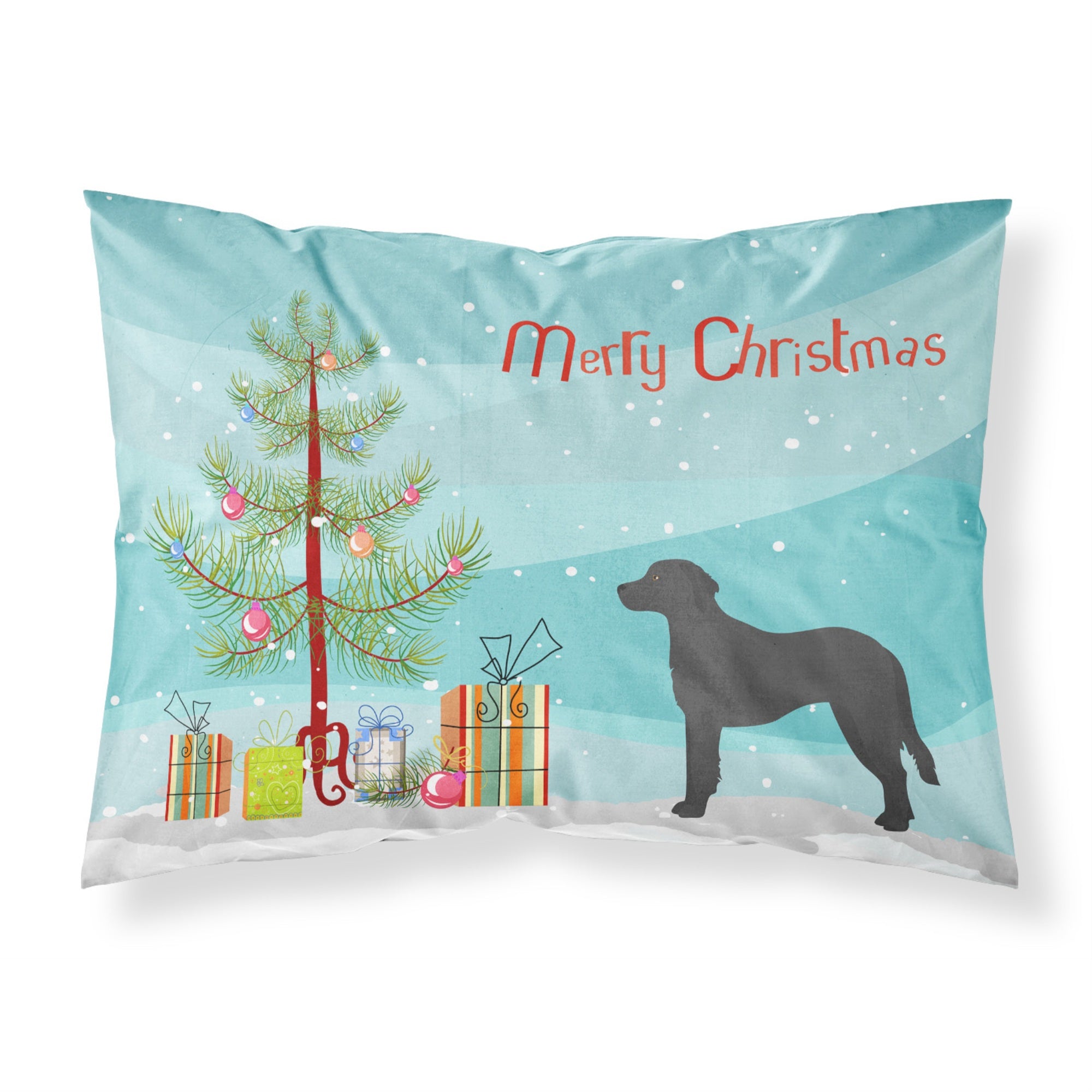 Carolines Treasures Black Goldador Christmas Tree Fabric Standard pillowcases, Multicolor