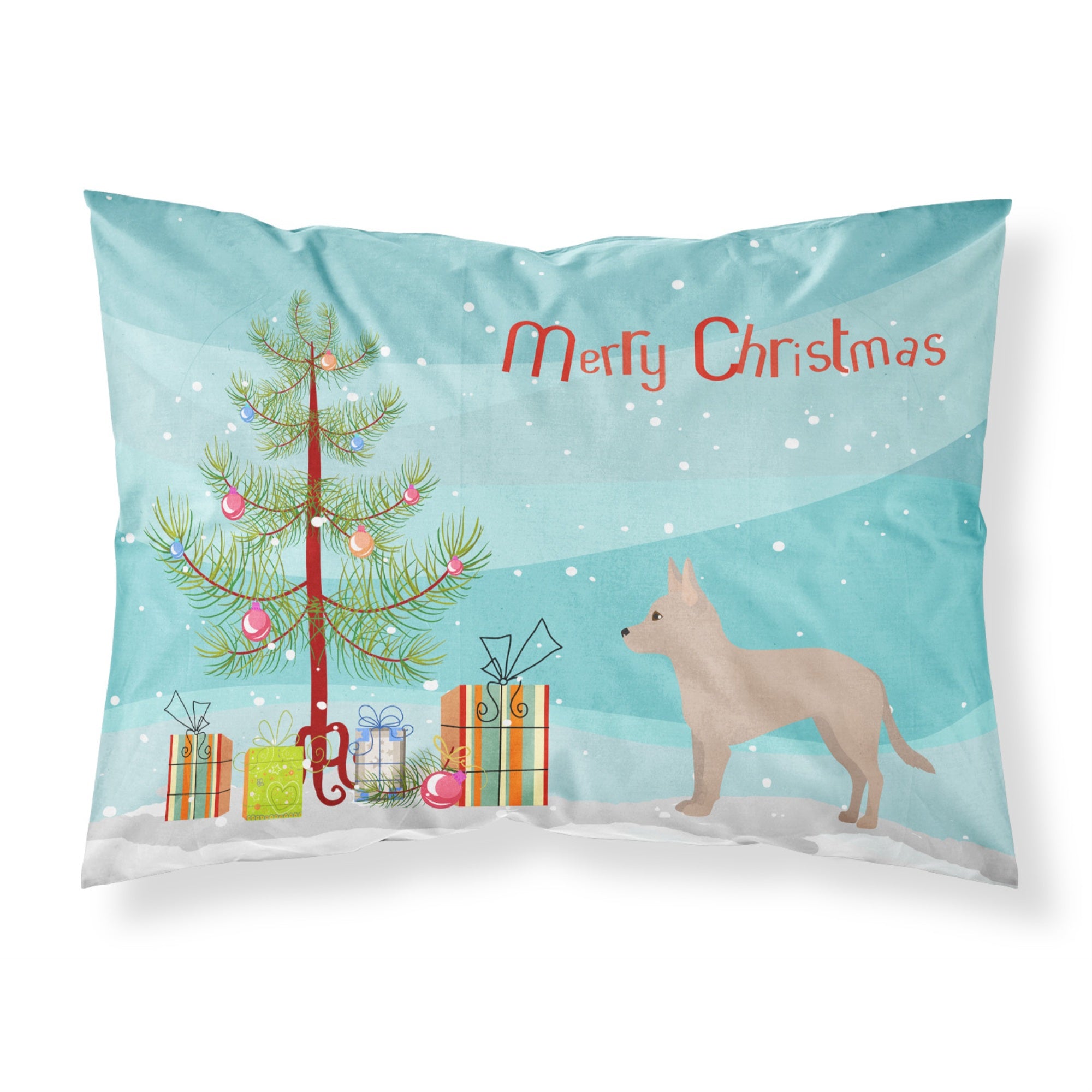 Carolines Treasures Tan Jackhuahua Christmas Tree Fabric Standard pillowcases, Multicolor