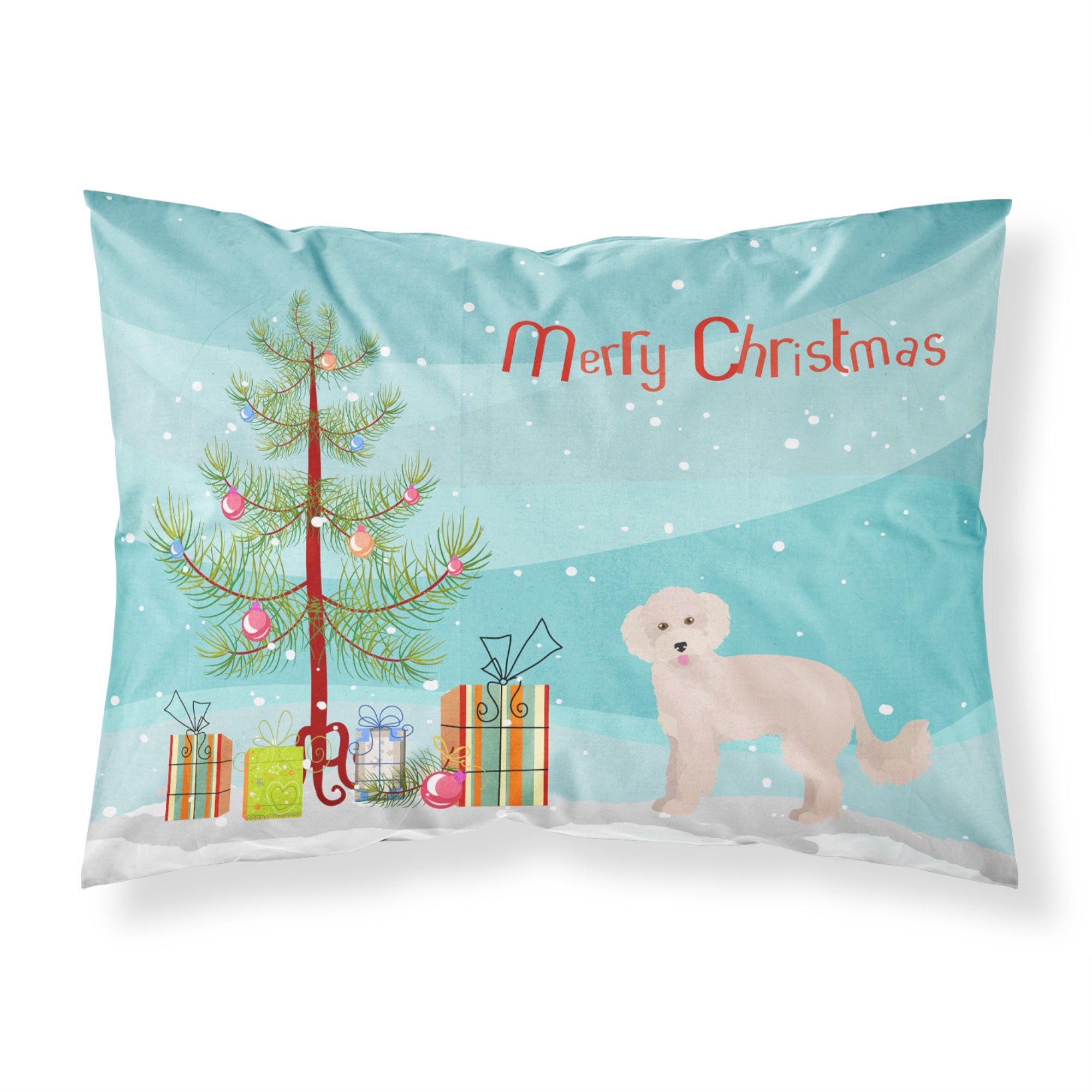 Carolines Treasures Maltipoo Christmas Tree Fabric Standard pillowcases, Multicolor